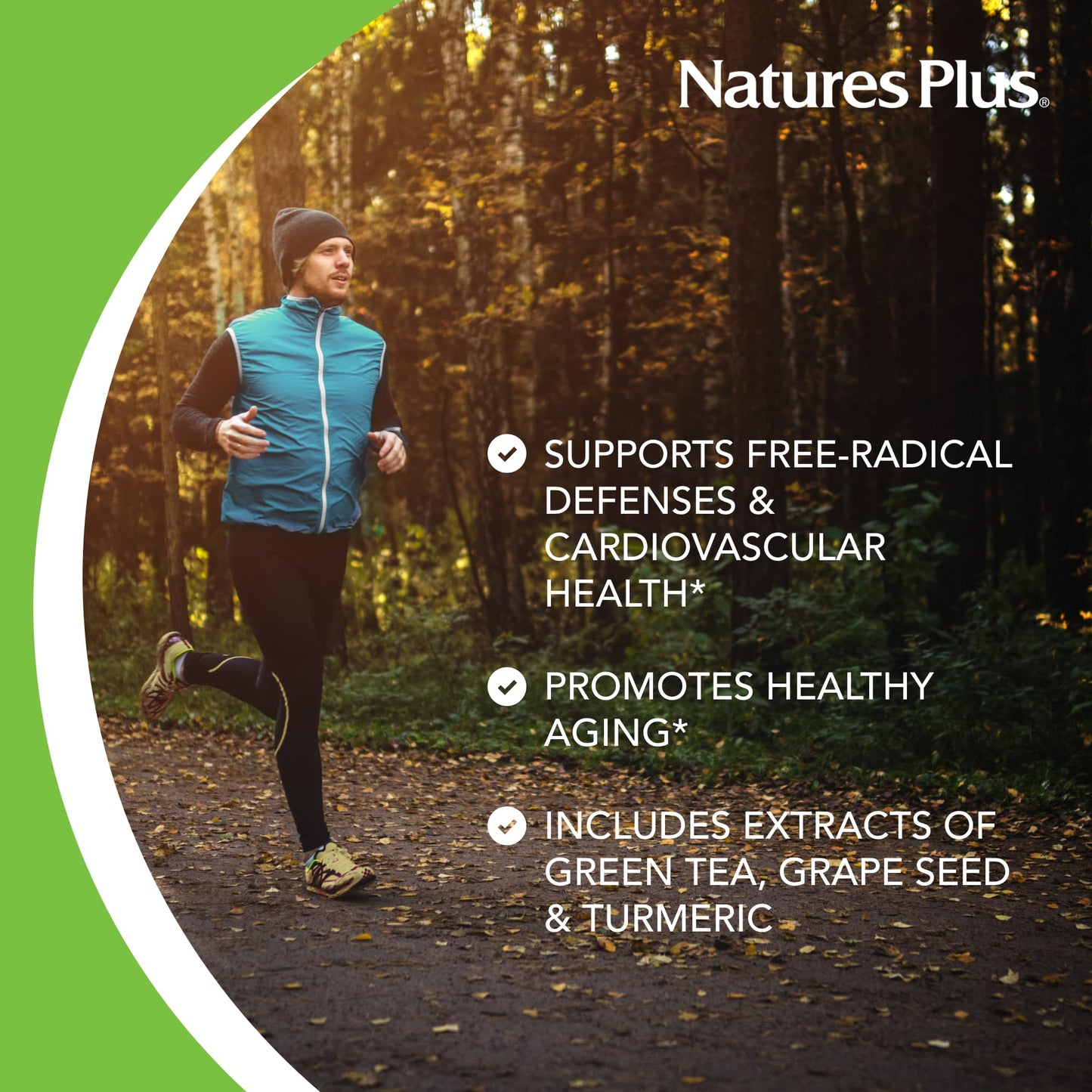 NaturesPlus Herbal Actives Resveratrol Extended Release Tablets, 120 Tablets