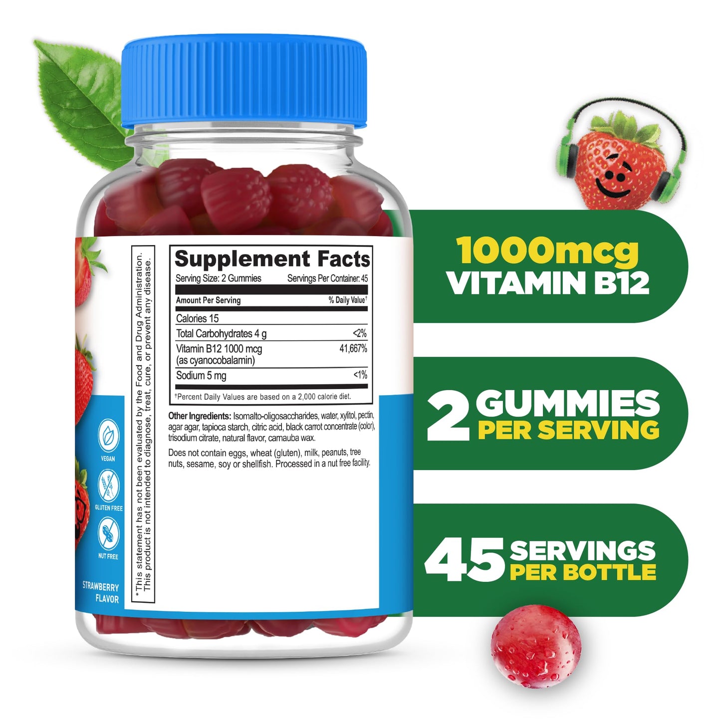 Lifeable Vitamin B12 Gummies for Kids, 1000 mcg, 90 Gummies
