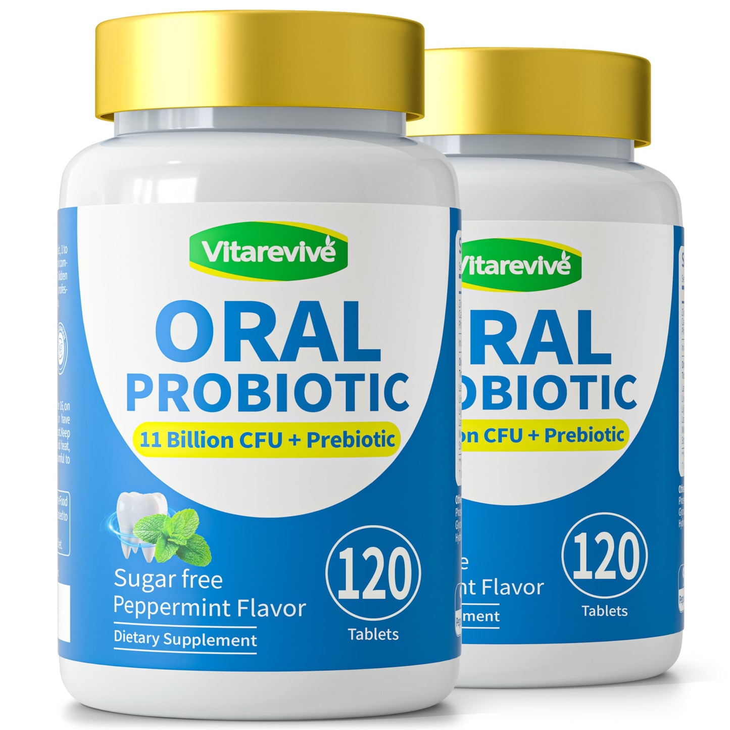 Vitarevive Oral Probiotics Prebiotic for Women & Men, Gum Restore & Dry Mouth Lozenges, 240 Tablets