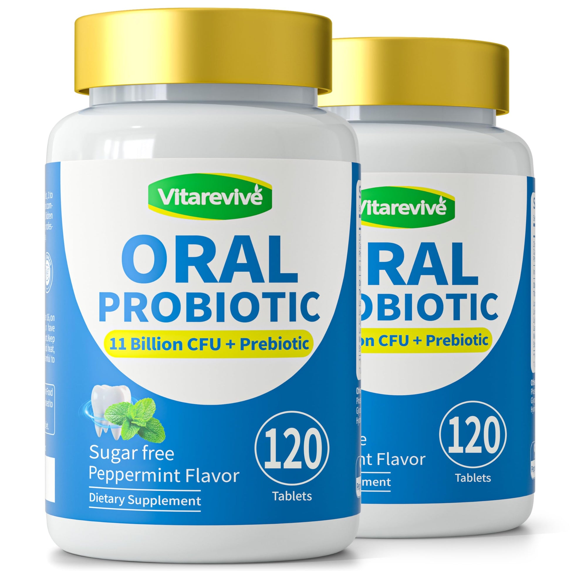 Vitarevive Oral Probiotics Prebiotic for Women & Men, Gum Restore & Dry Mouth Lozenges, 240 Tablets