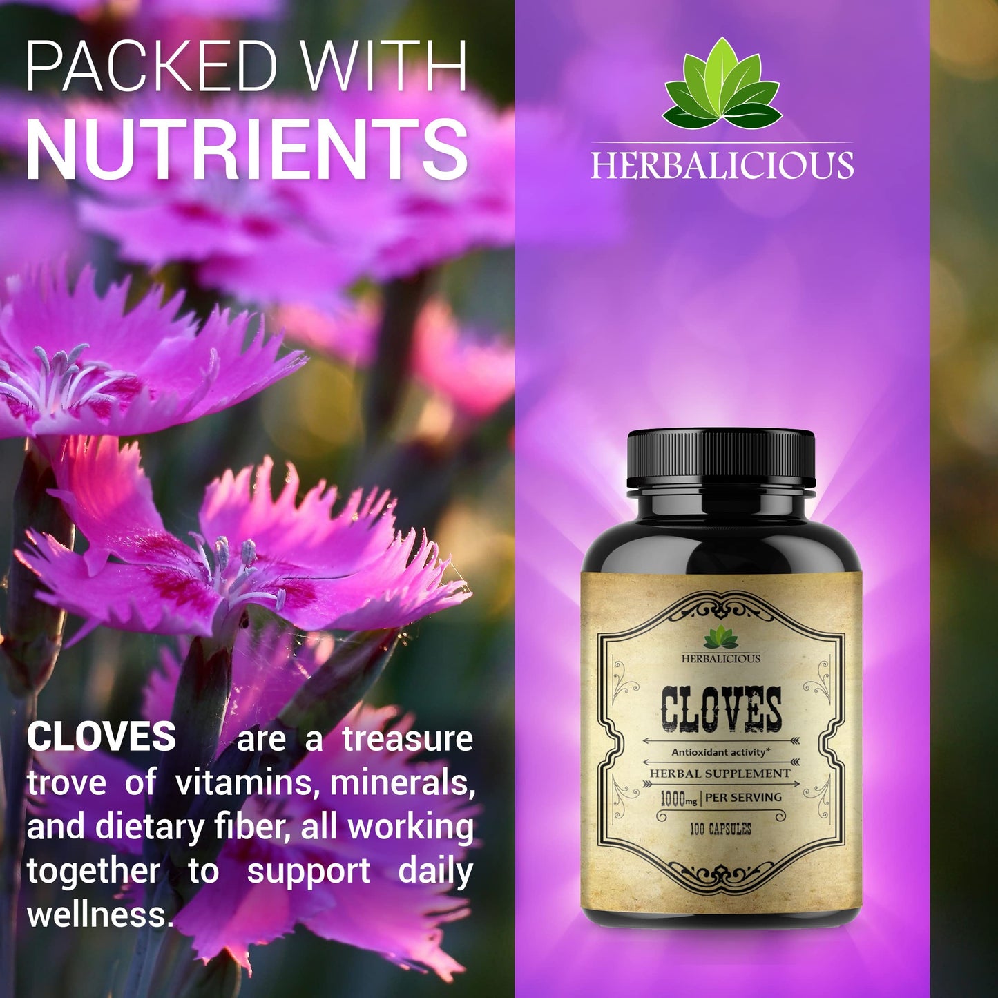 HERBALICIOUS Cloves Capsules, 100 Capsules