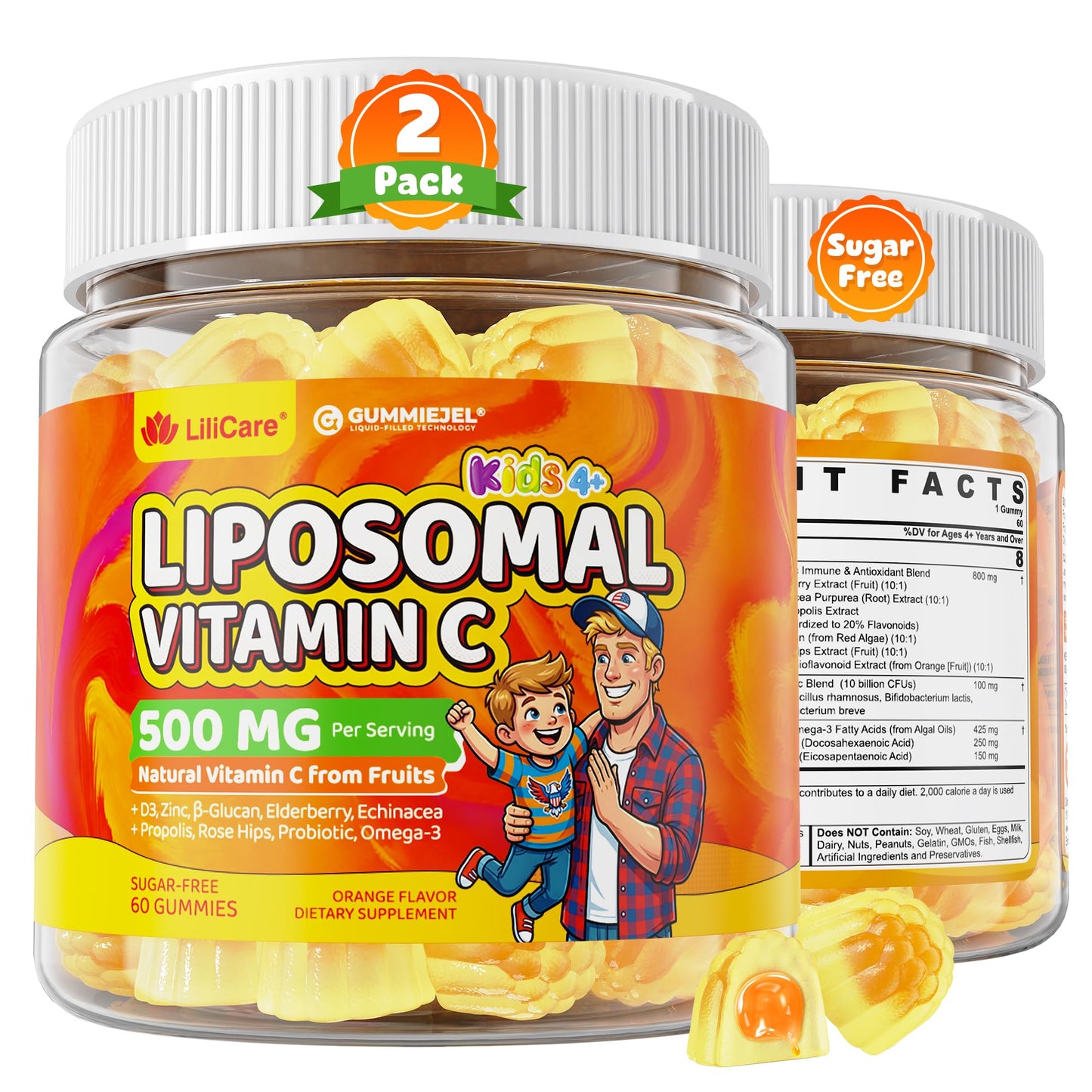 LILICARE Liposomal Vitamin C Gummies 120 Gummies