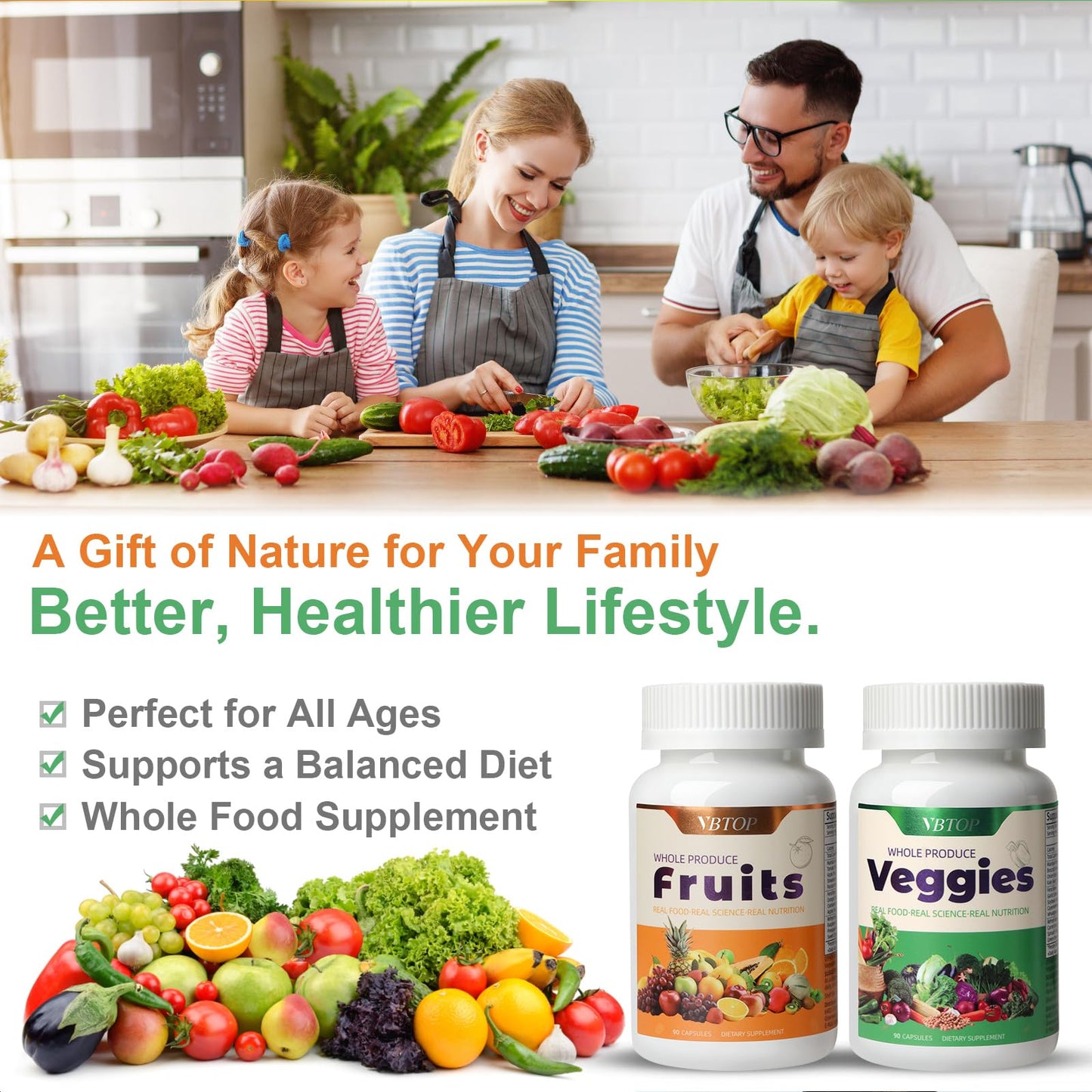 VBTOP Fruit- Nutritional Supplement 90 Capsules
