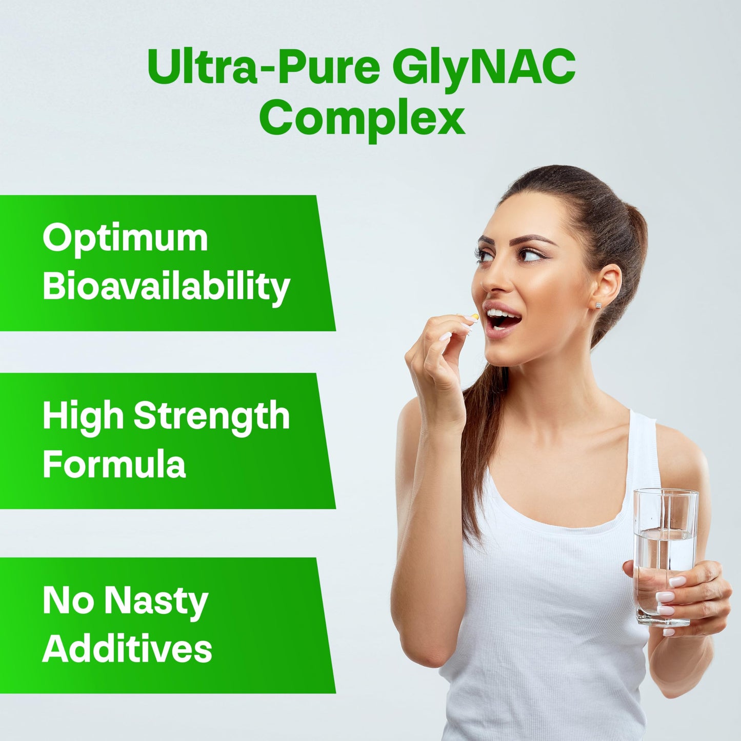 Longevity Box Ultra Pure GlyNAC Supplement 1000mg (500mg Glycine + 500mg N-Acetyl Cysteine) - Glutathione Precursor, 120 Capsules