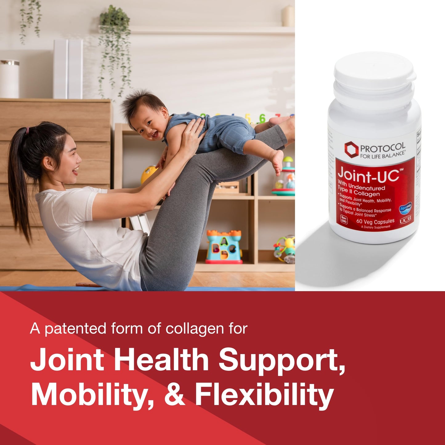 Protocol for Life Balance Joint-UC with Undenatured Type II Collagen - Calcium & 70+ Trace Minerals - Immune Support Supplement, Non-GMO & Dairy Free, Capsules, 60 Count