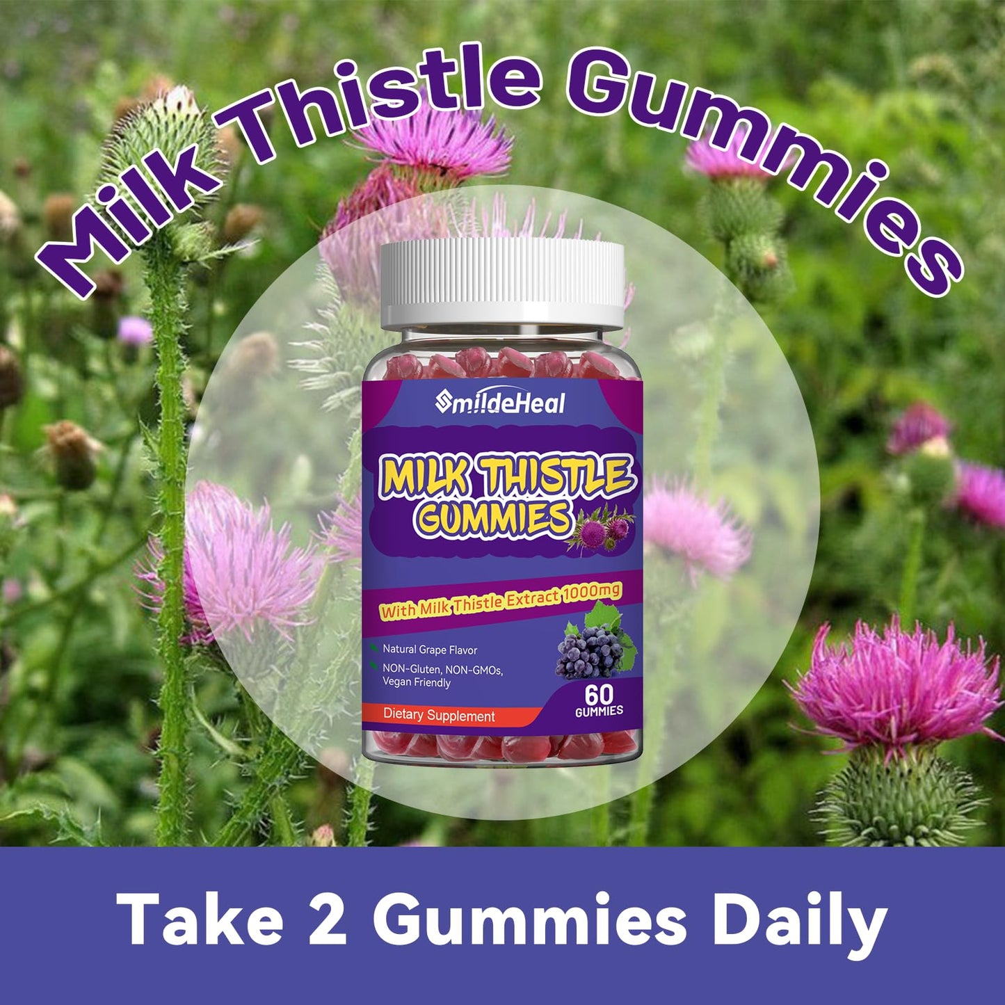 SmildeHeal Milk Thistle Gummies 120 Count