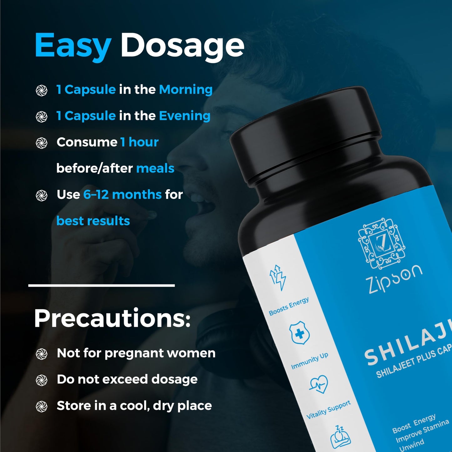 ZIPSON Shilajit for Men & Women Capsules 90 Count
