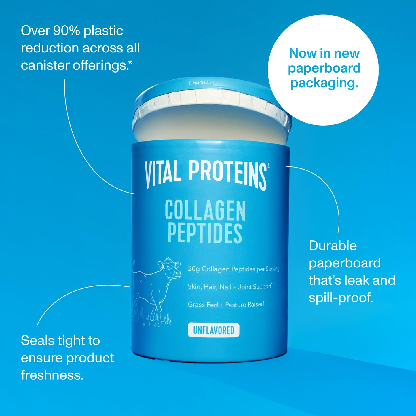 Vital Proteins Grass Fed Collagen Peptides Powder, 20 oz