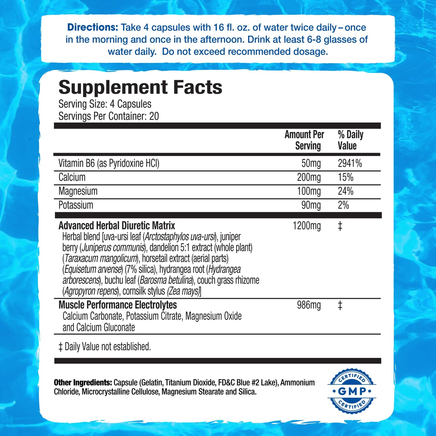 Maximum Human Performance Xpel Maximum Strength Diuretic Water Pills 80 Capsules