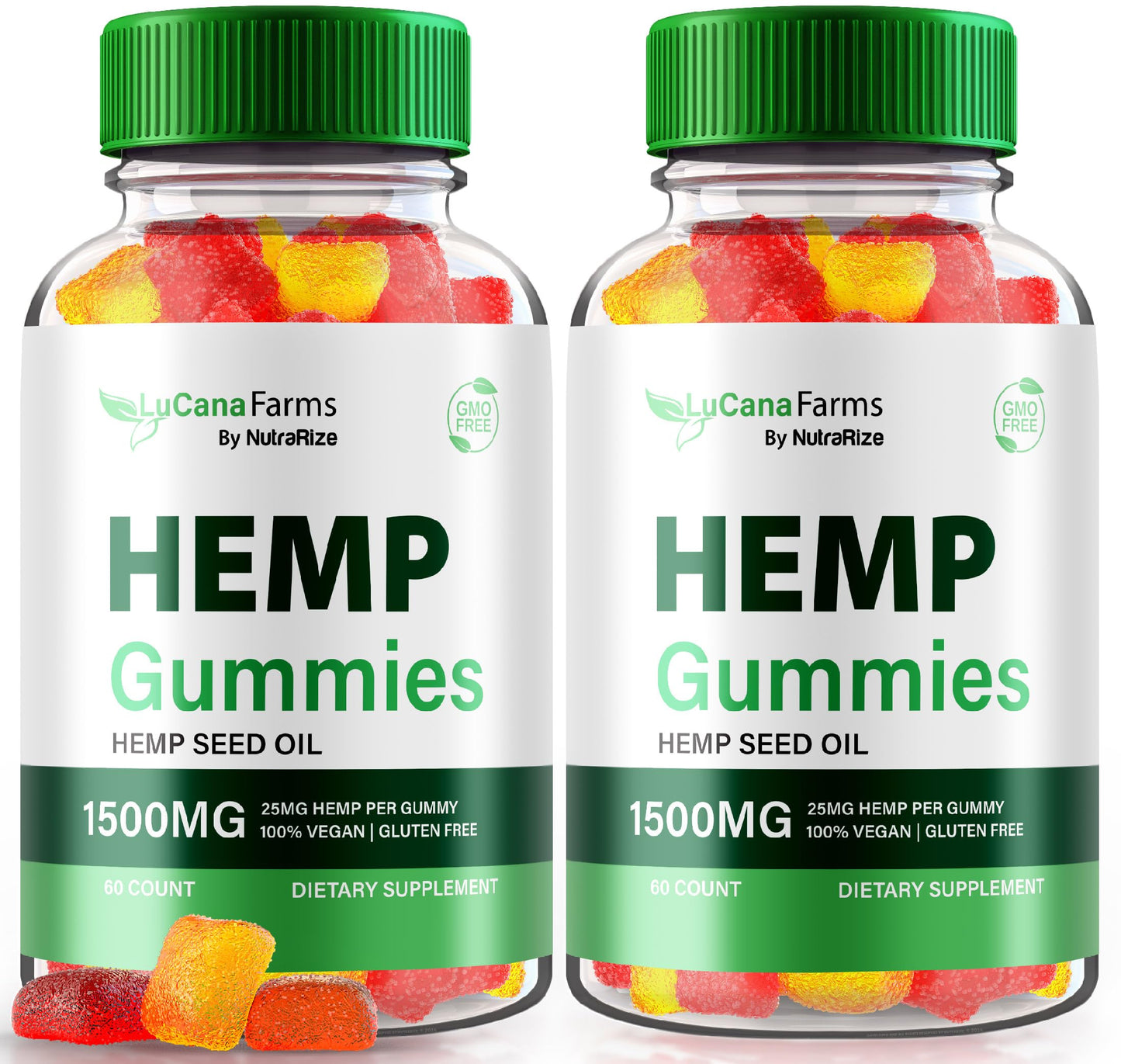 NutraRize LuCana Farms Gummies, Advanced Hemp Formula, Extra Strength 1500MG Supplement Gummy 120 Gummies