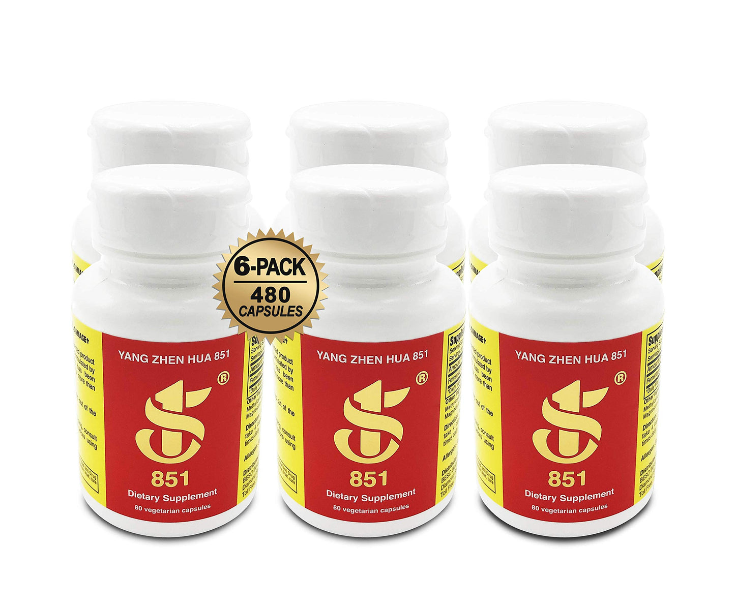 Yang Zhen Formula 851 YANG Zhen Hua 851 BCAA BCFA Minerals Protein Capsules, 480 Capsules