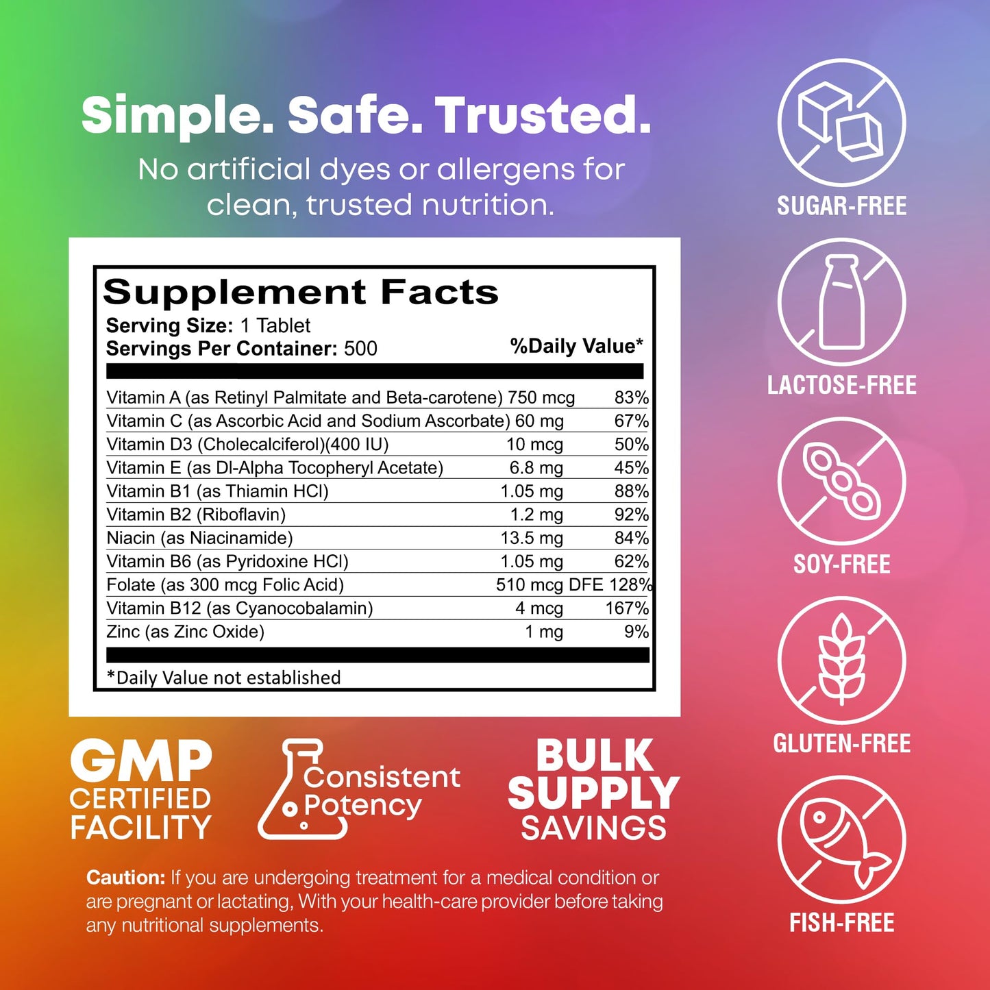 NutraBulk Children's Chewable Multi-Vitamins Tablet 500