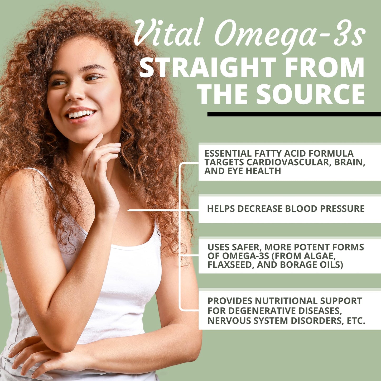 Optimal Health Systems EFA 1,000 mg from Borage, Flaxseed, and Algae Oil Plant-Based Essential Fatty Acid Supplement, 60 Capsules