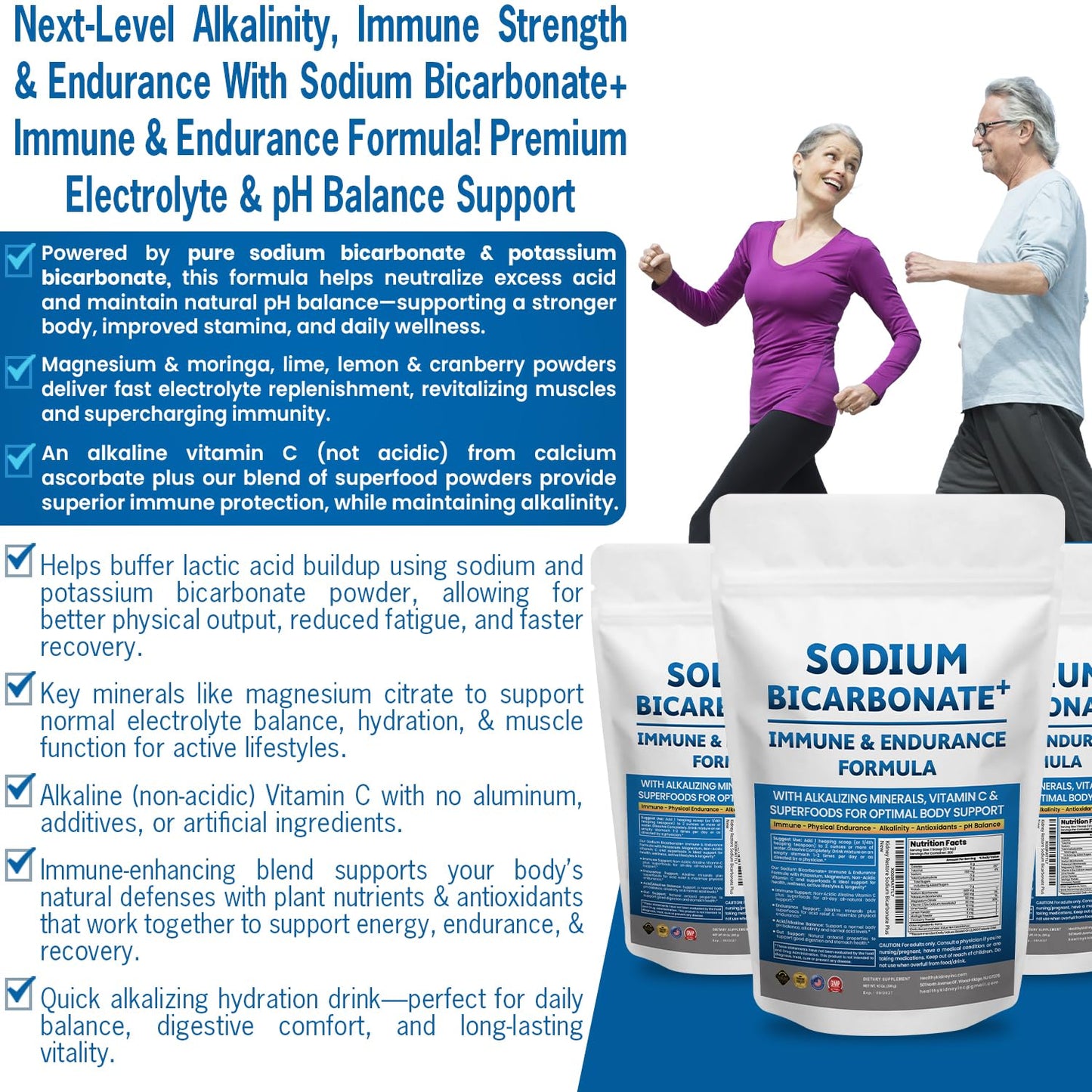Kidney Restore Sodium Bicarbonate+ Immune & Endurance Formula Powder, 10