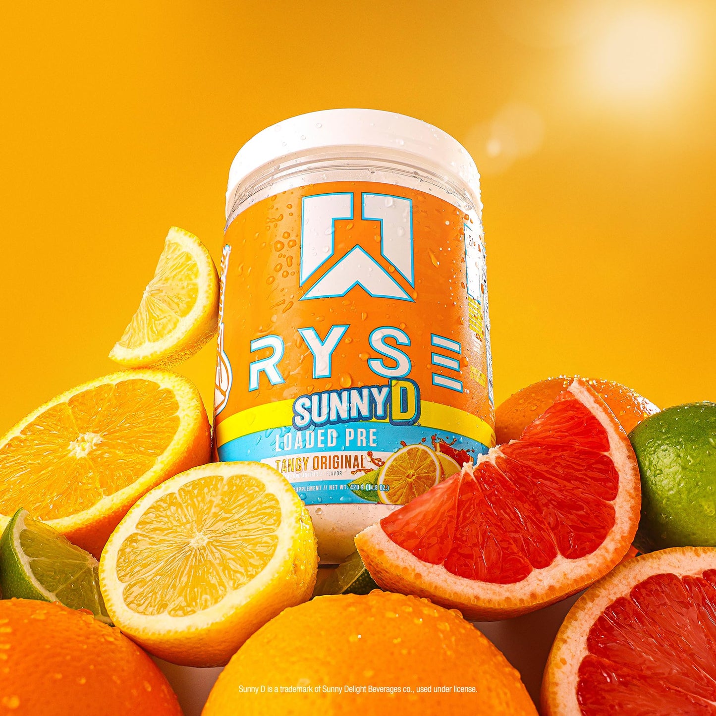 RYSE Up Supplements Loaded Pre Workout Powder SunnyD Tangy Original 15.3 oz
