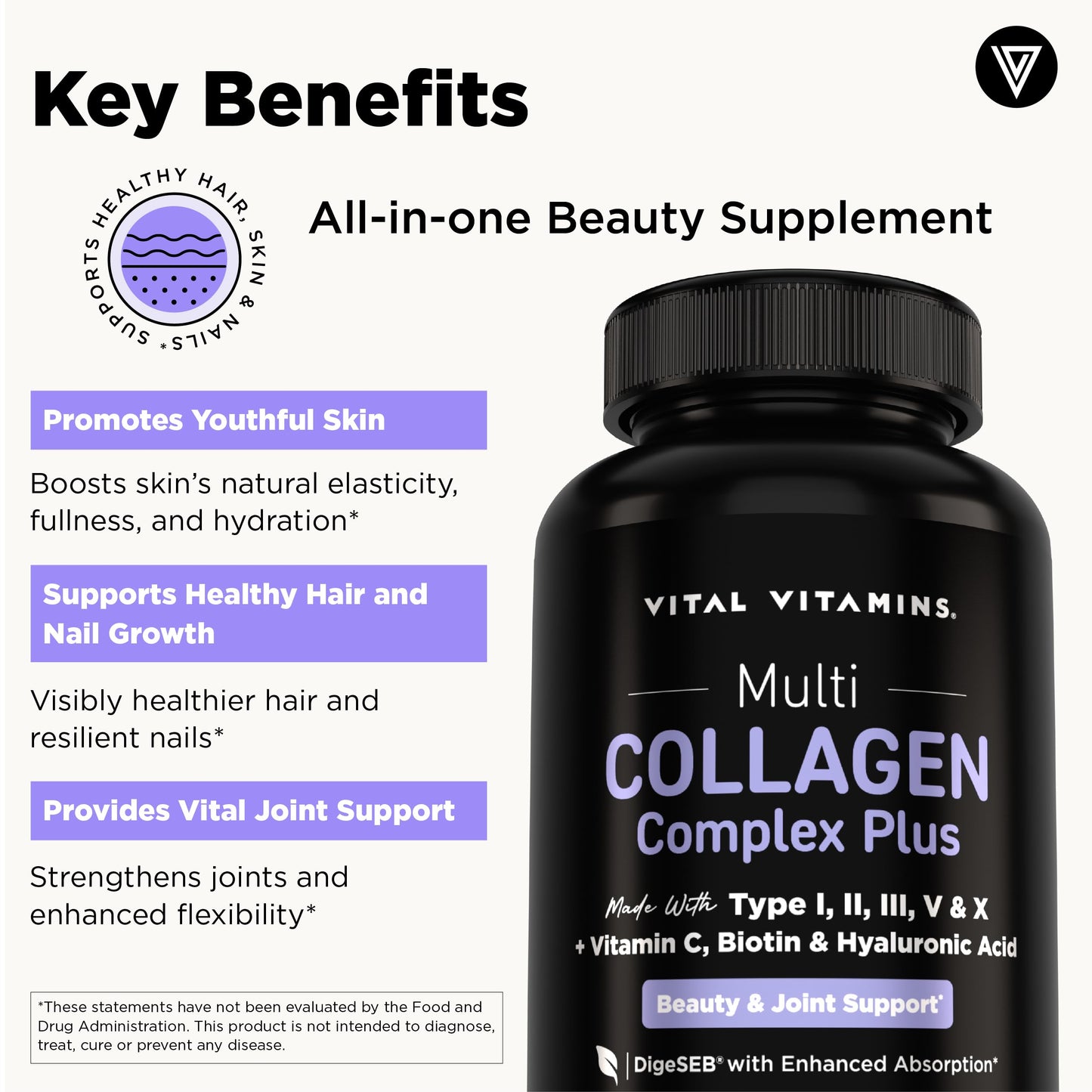 Vital Vitamins Multi Collagen Complex Plus Capsules, 150 Capsules