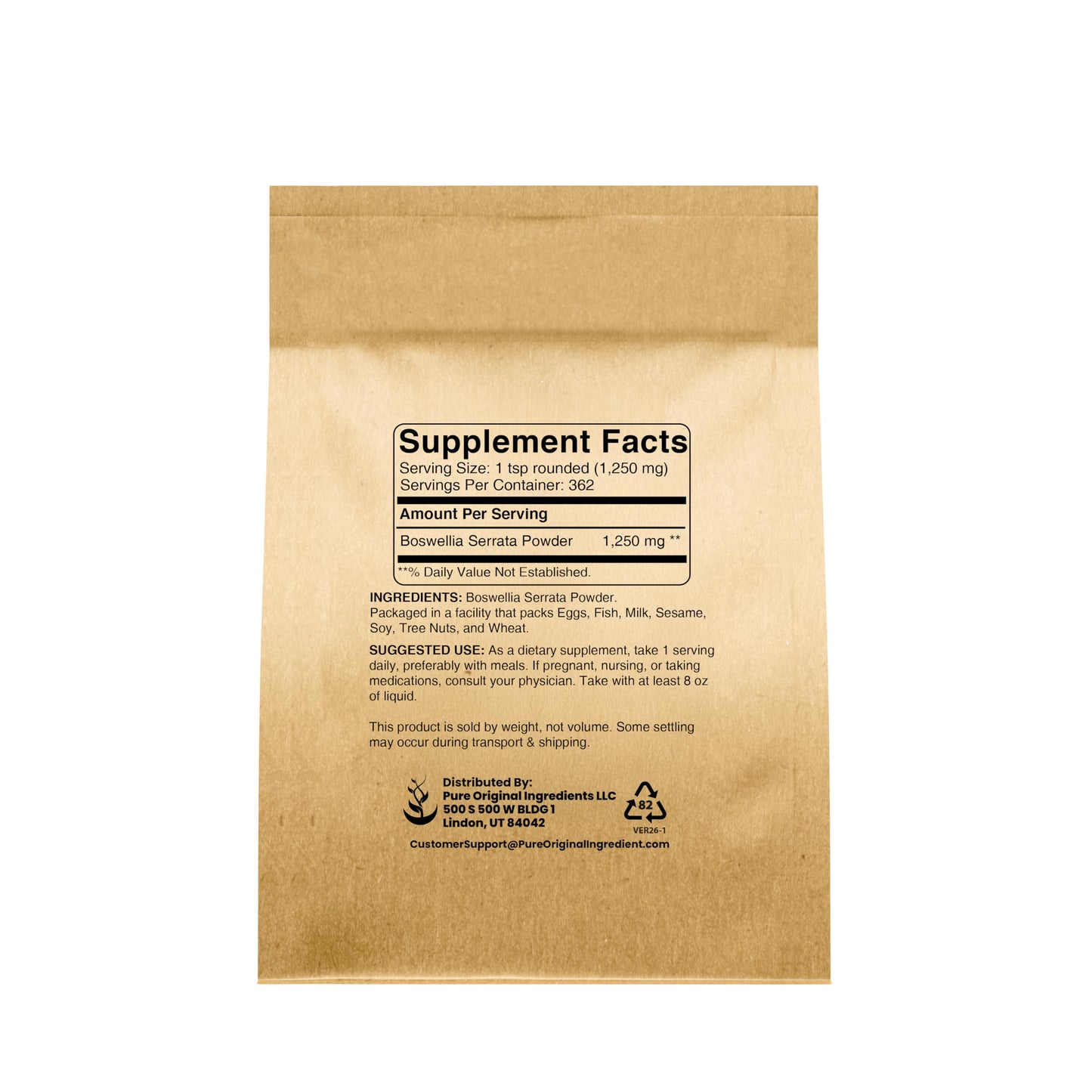 PURE ORIGINAL INGREDIENTS Boswellia Serrata Extract Powder 16 Ounces