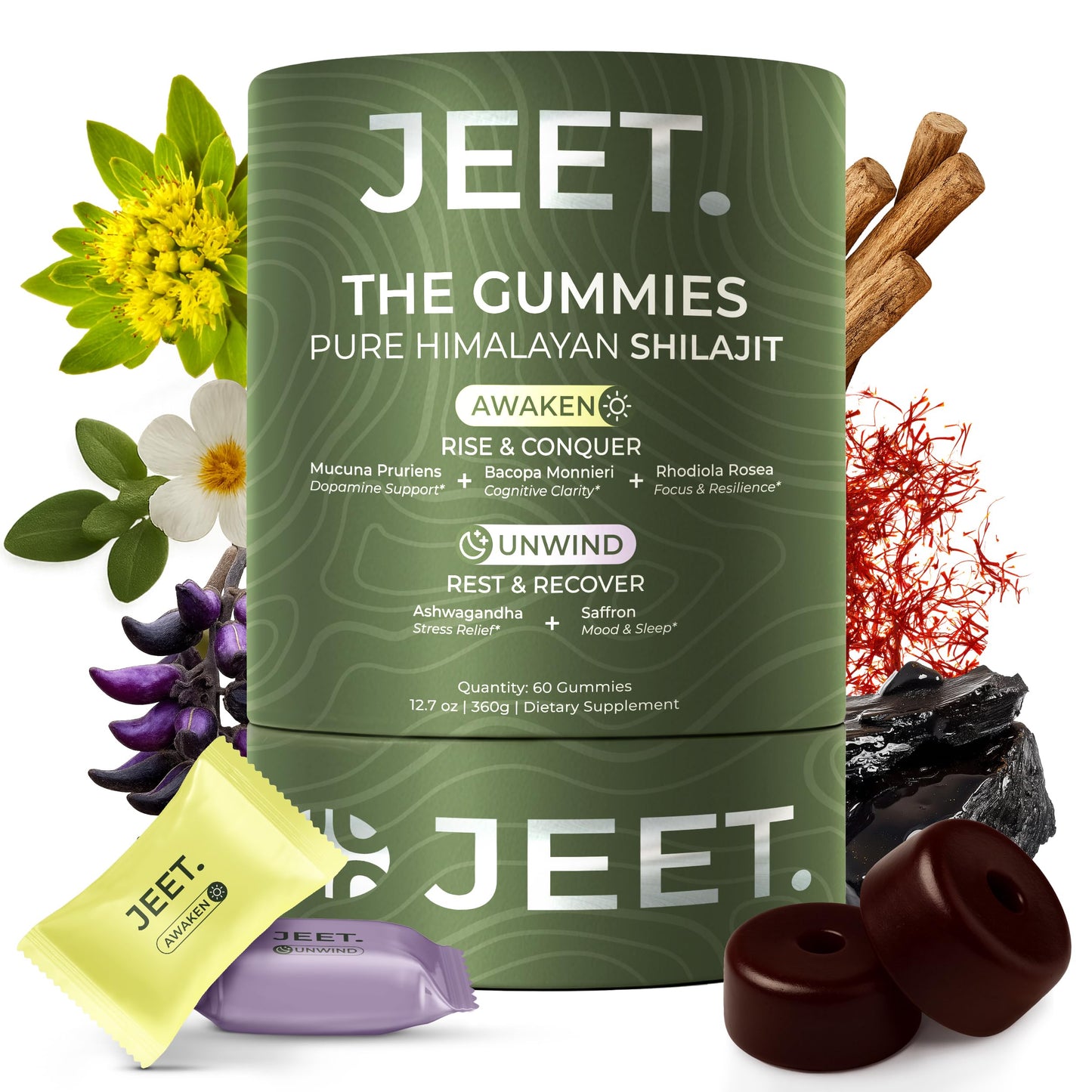 JEET Himalayan Shilajit Gummies, 60 Count
