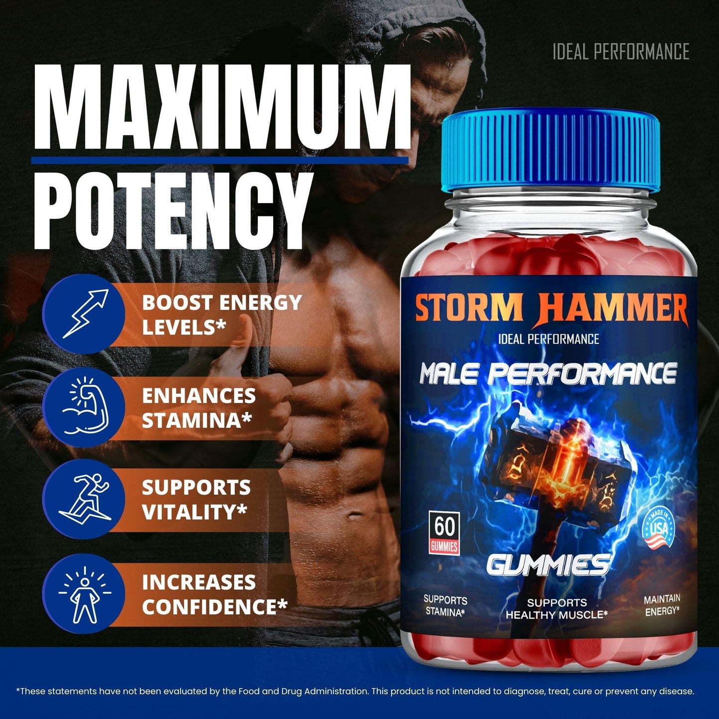 IDEAL PERFORMANCE Storm Hammer Gummy 120 Count