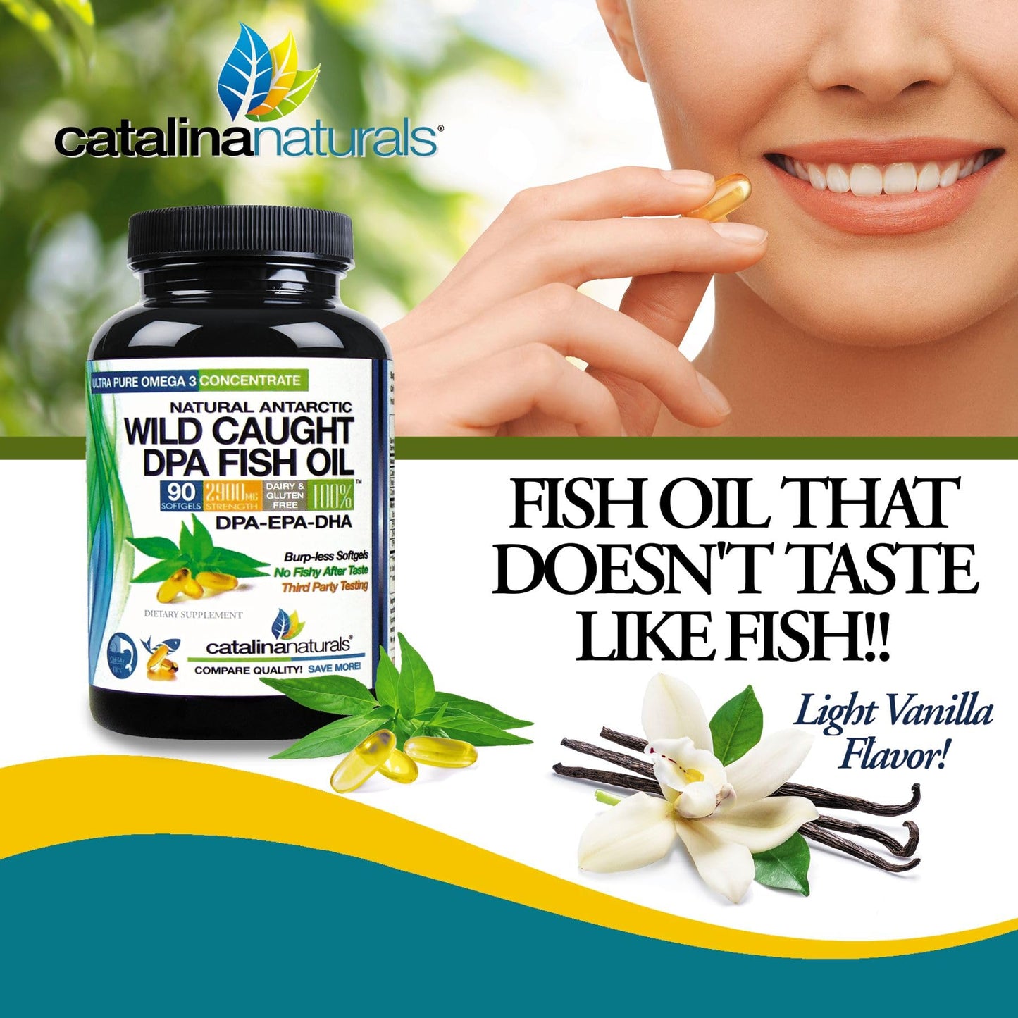 Catalina Naturals Wild Caught Omega-3 DPA Fish Oil SoftGels, 180 Count