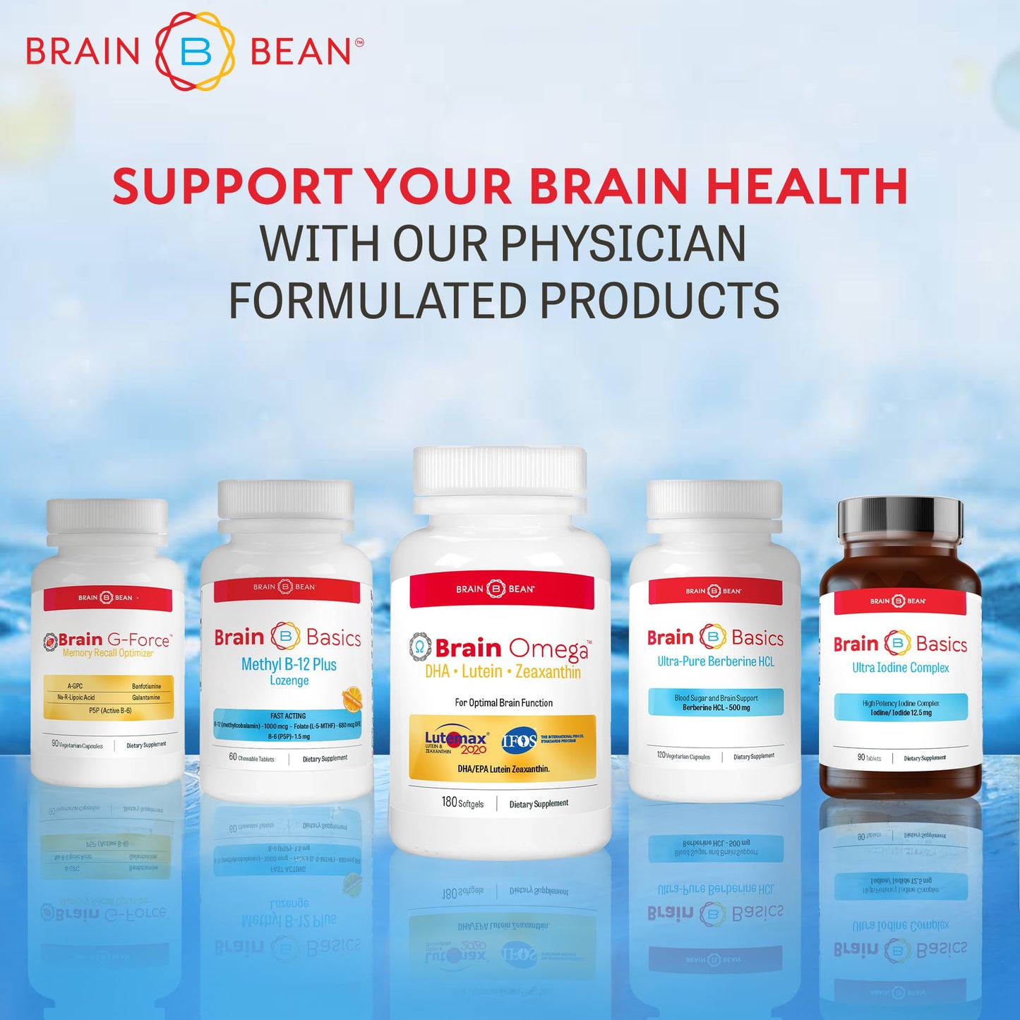 Brain Bean Brain Omega with Lutein and Zeaxanthin Softgels, 180 Count