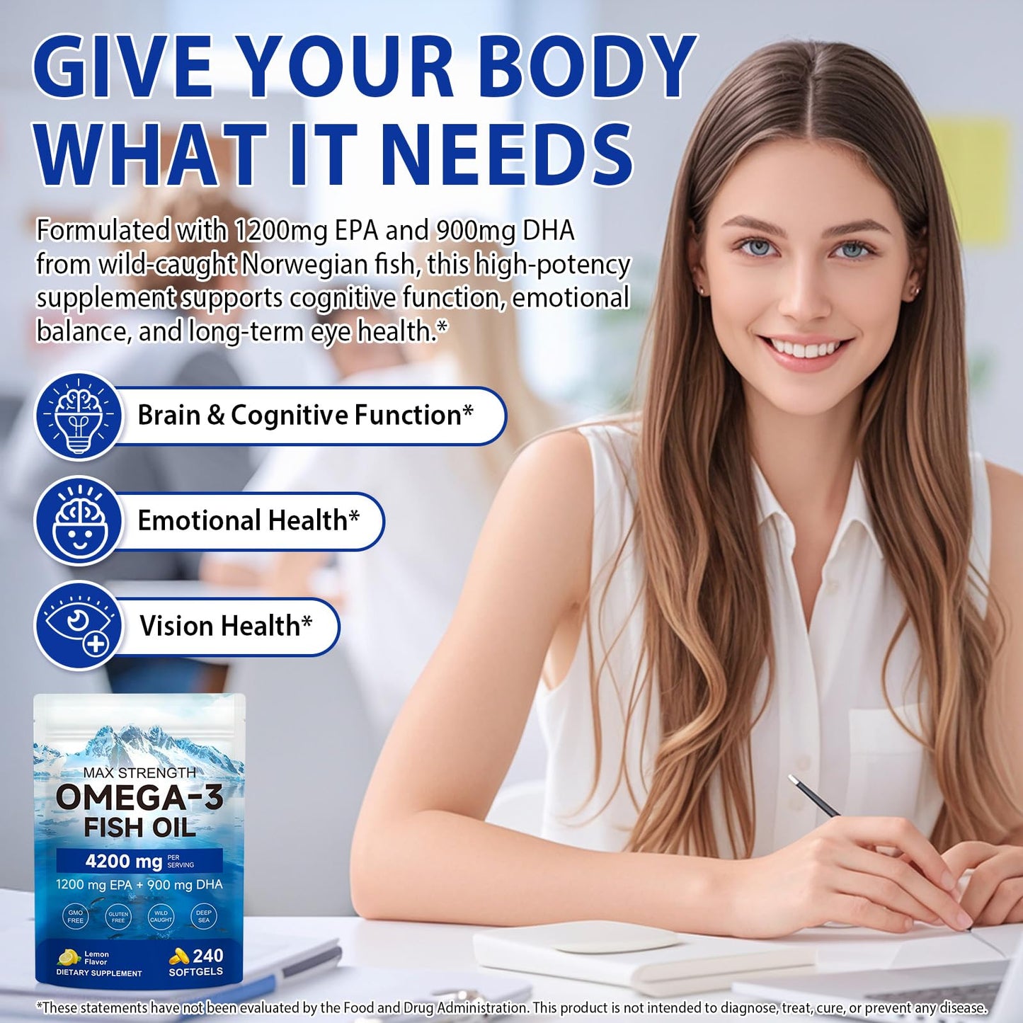 IFUDOIT Triple-Strength Omega 3 Fish Oil Softgels 240