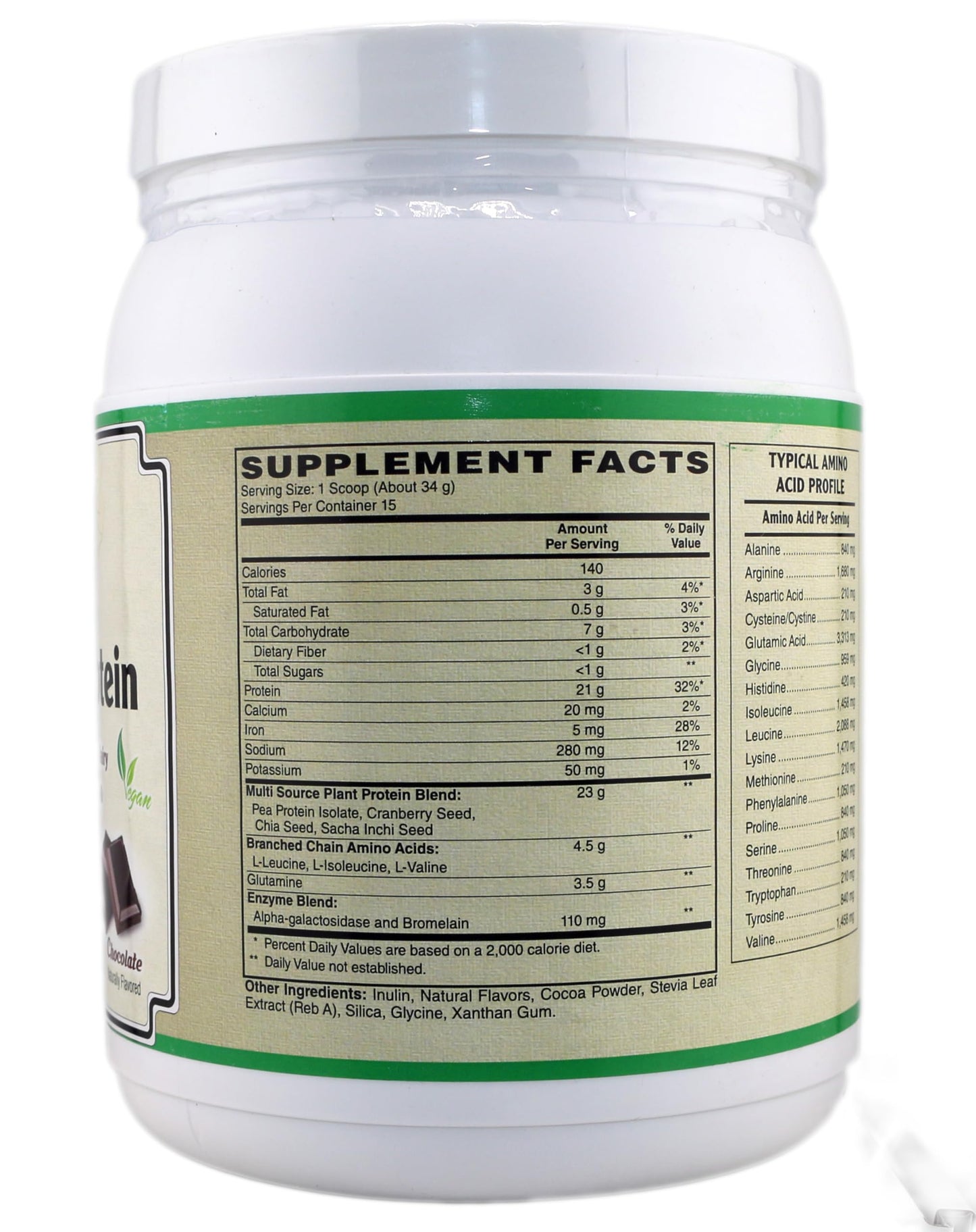 AlchePharma Plant Protein (Premium Blend) Protein Powder, Chocolate, 17.99 oz