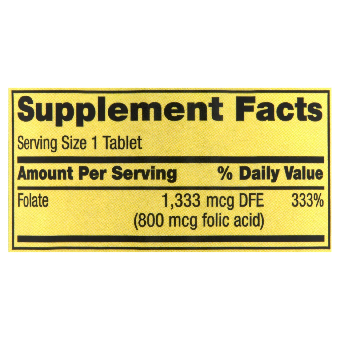 LUAL Folate Dietary Supplement Tablet, 400 Count