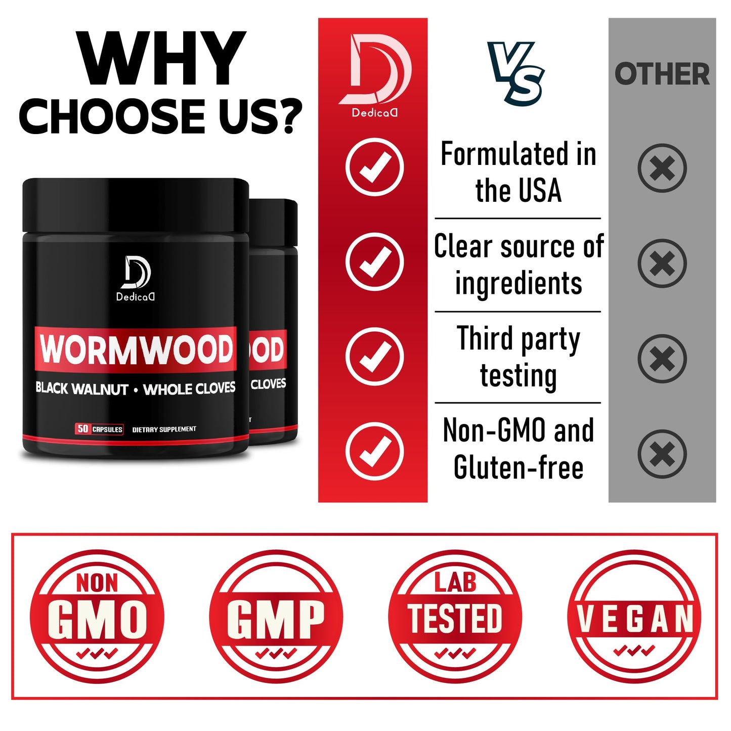 DEDICAD Wormwood Capsules 100 Capsules