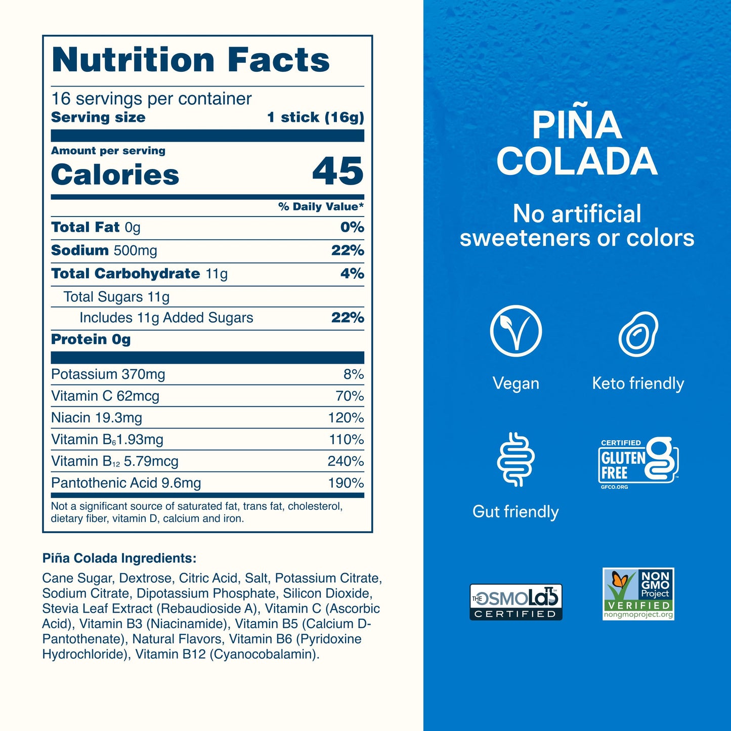 Liquid I.V. Hydration Electrolytes Pina Colada Powder, 16 Count