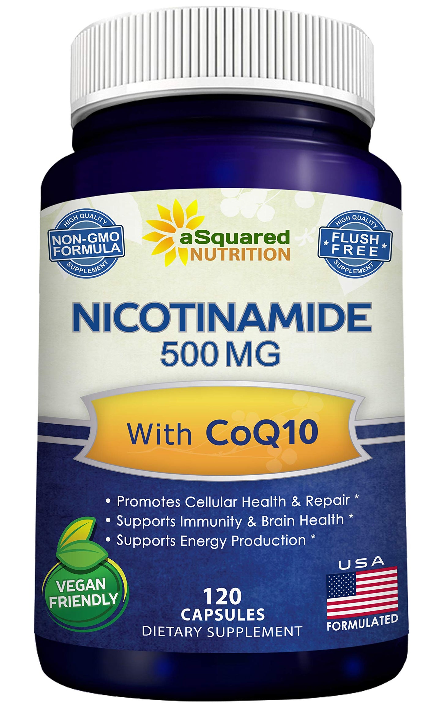 aSquared Nutrition Nicotinamide with CoQ10 120 Capsules