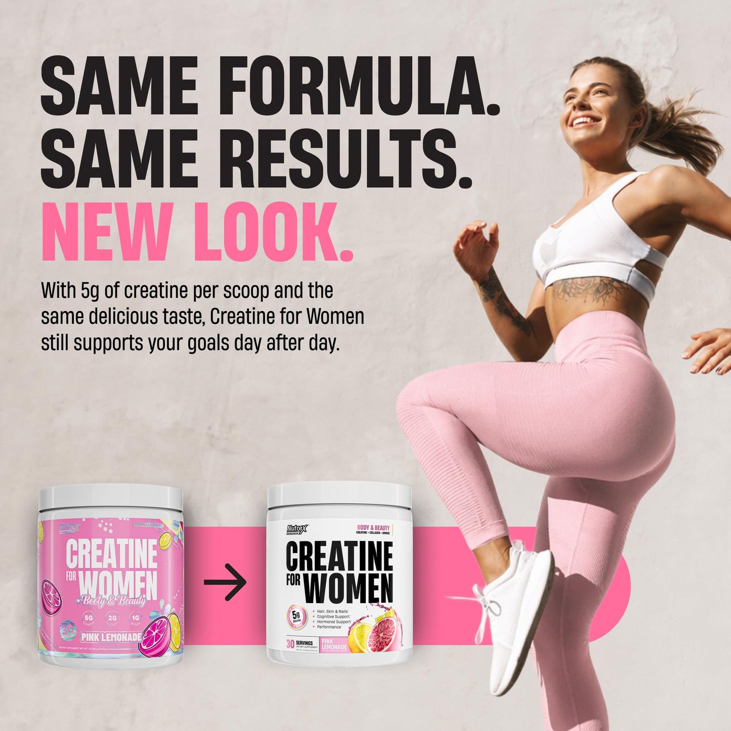 Nutrex Research Creatine for Women Booty and Beauty – Pink Lemonade Powder 13 Ounce