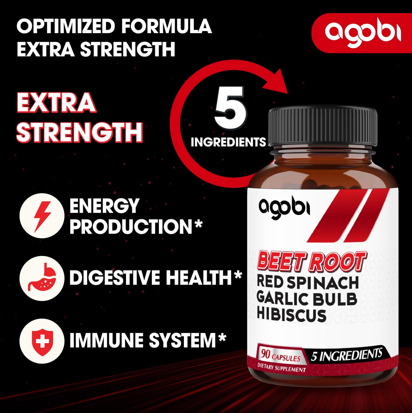 agobi 5in1 Beet Root Capsules, 90 Count