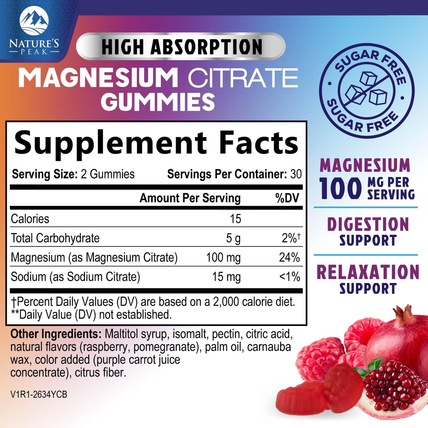 Nature's Peak Magnesium Citrate Supplement Gummies, 60 Count