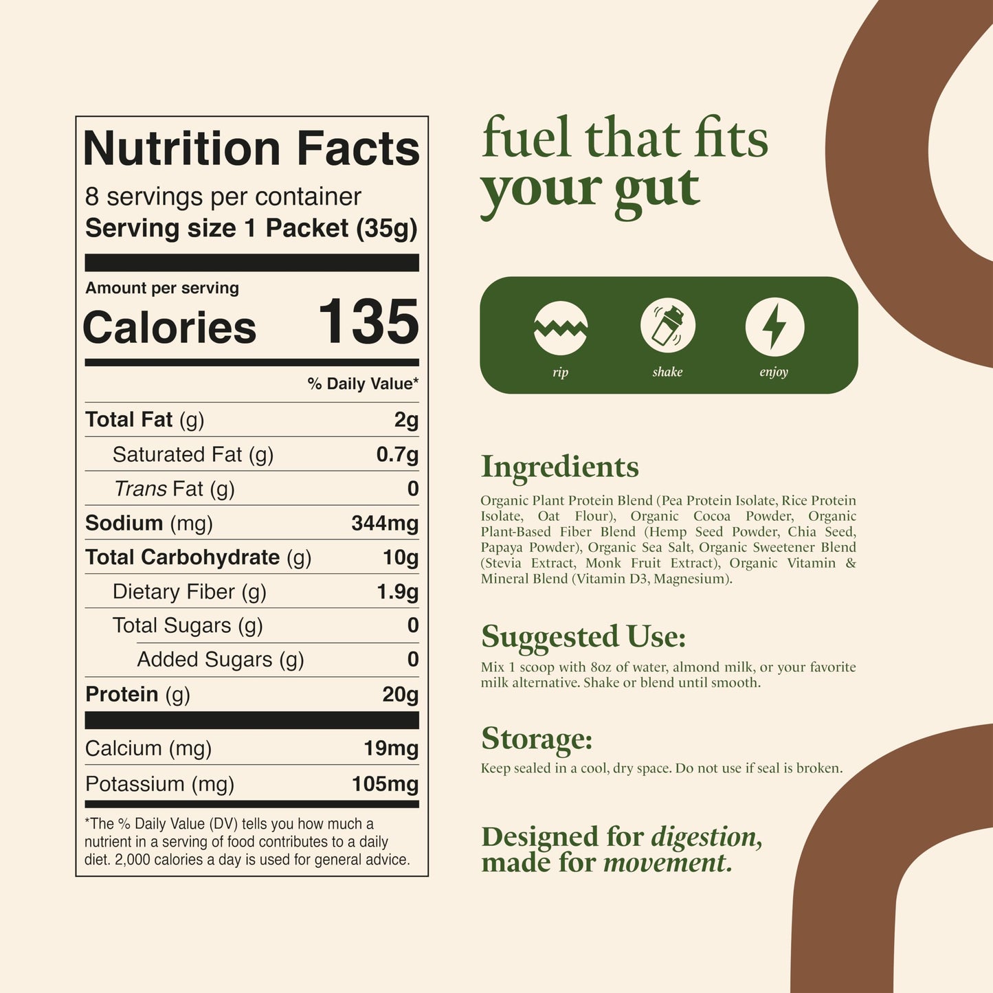 Gut Ya Vegan Protein Powder 1.2 Ounce