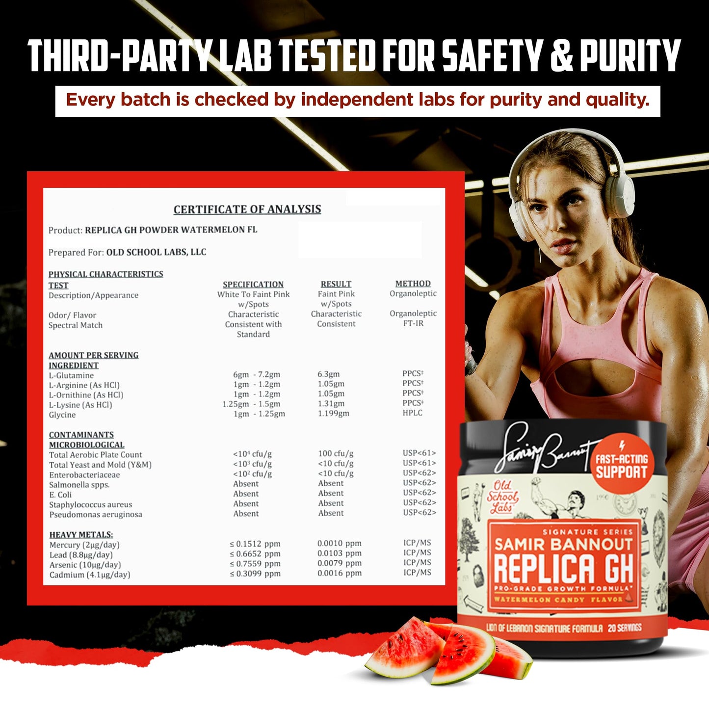 Old School Labs Replica GH Pro-Grade HGH Supplement for Men & Women, Muscle Building & Recovery – Human Growth Hormone Support Powder, 9.31 oz