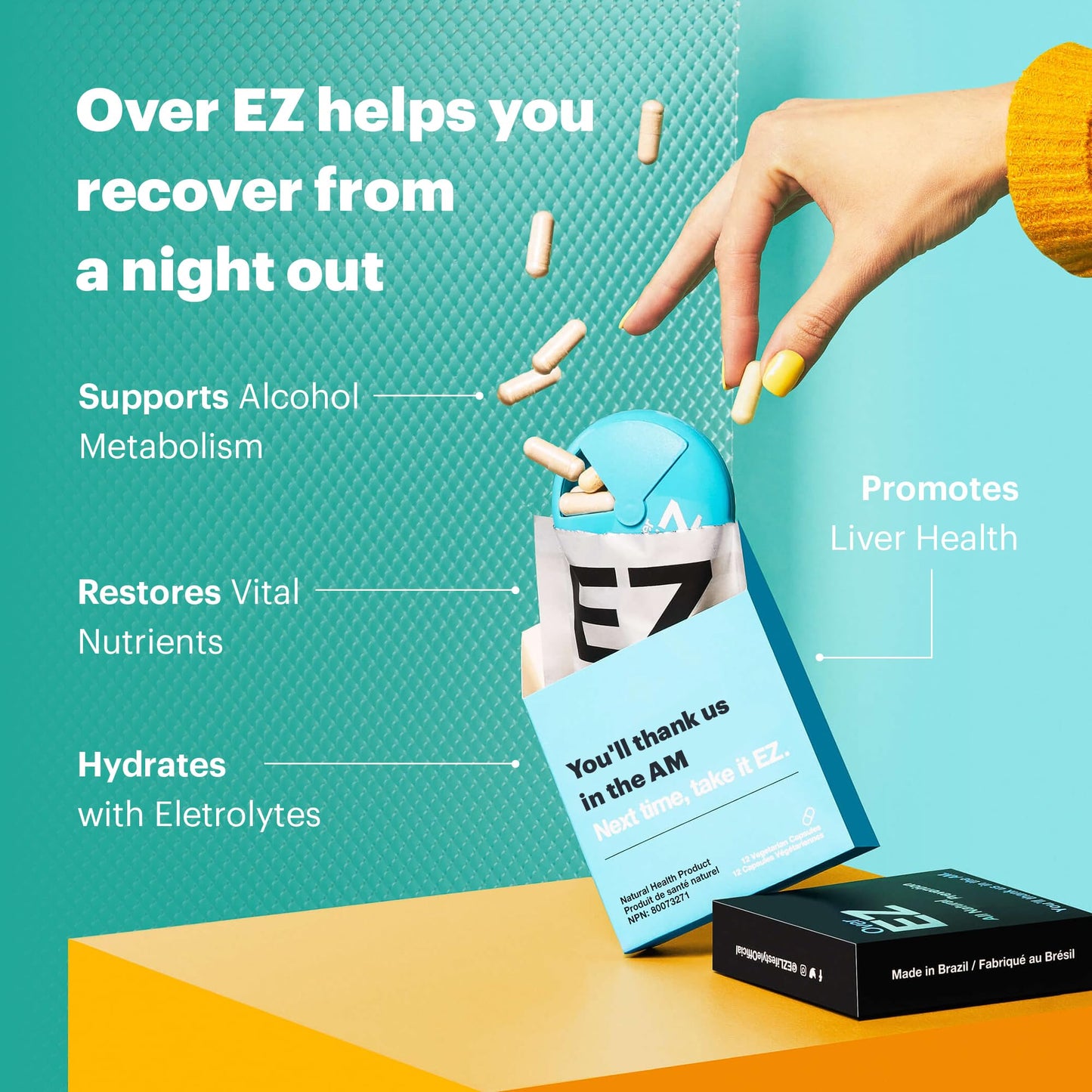 OVER EZ Pre-Drink Supplement Capsule (12 Servings)