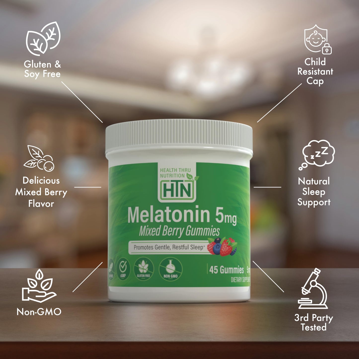 Health Thru Nutrition Melatonin 5mg Gummies 45 Count