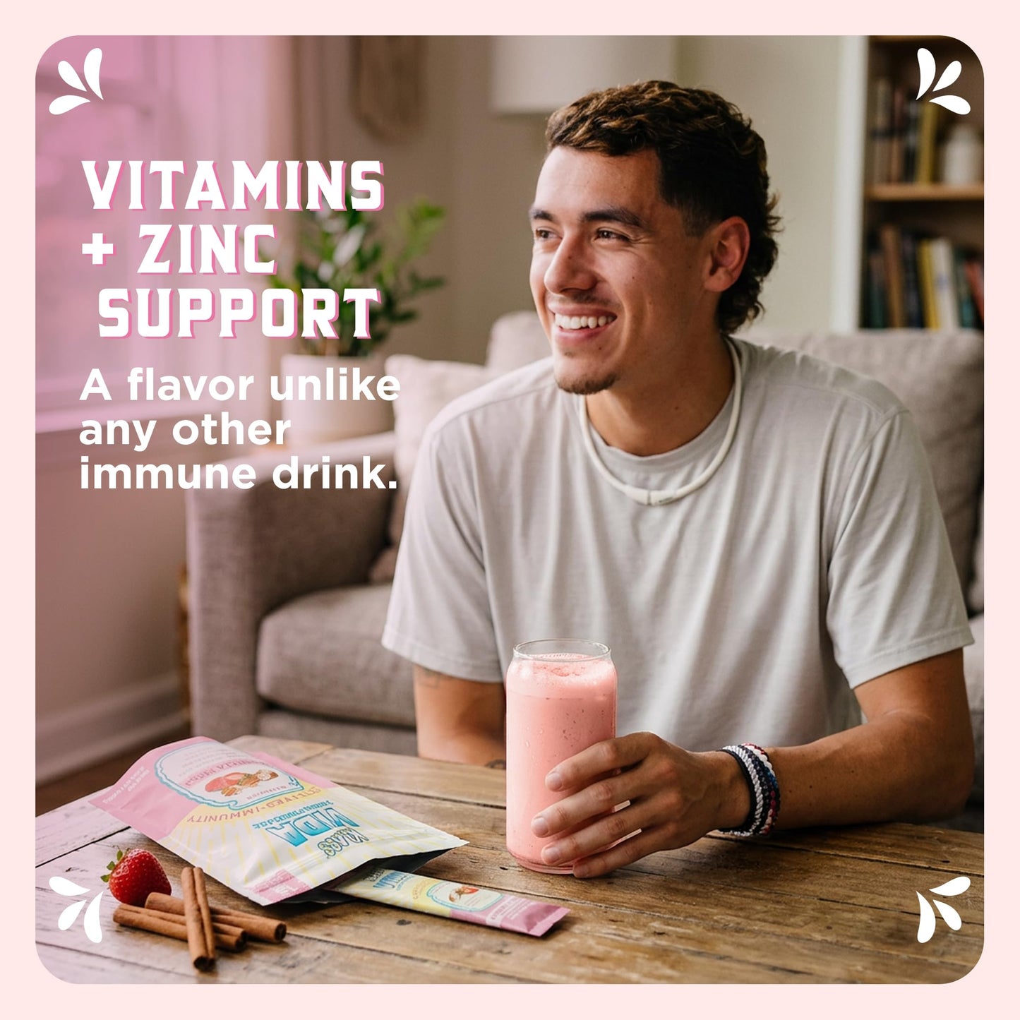 KLASS VIDA Hydration + Immunity Strawberry Horchata Powder 4.23 oz
