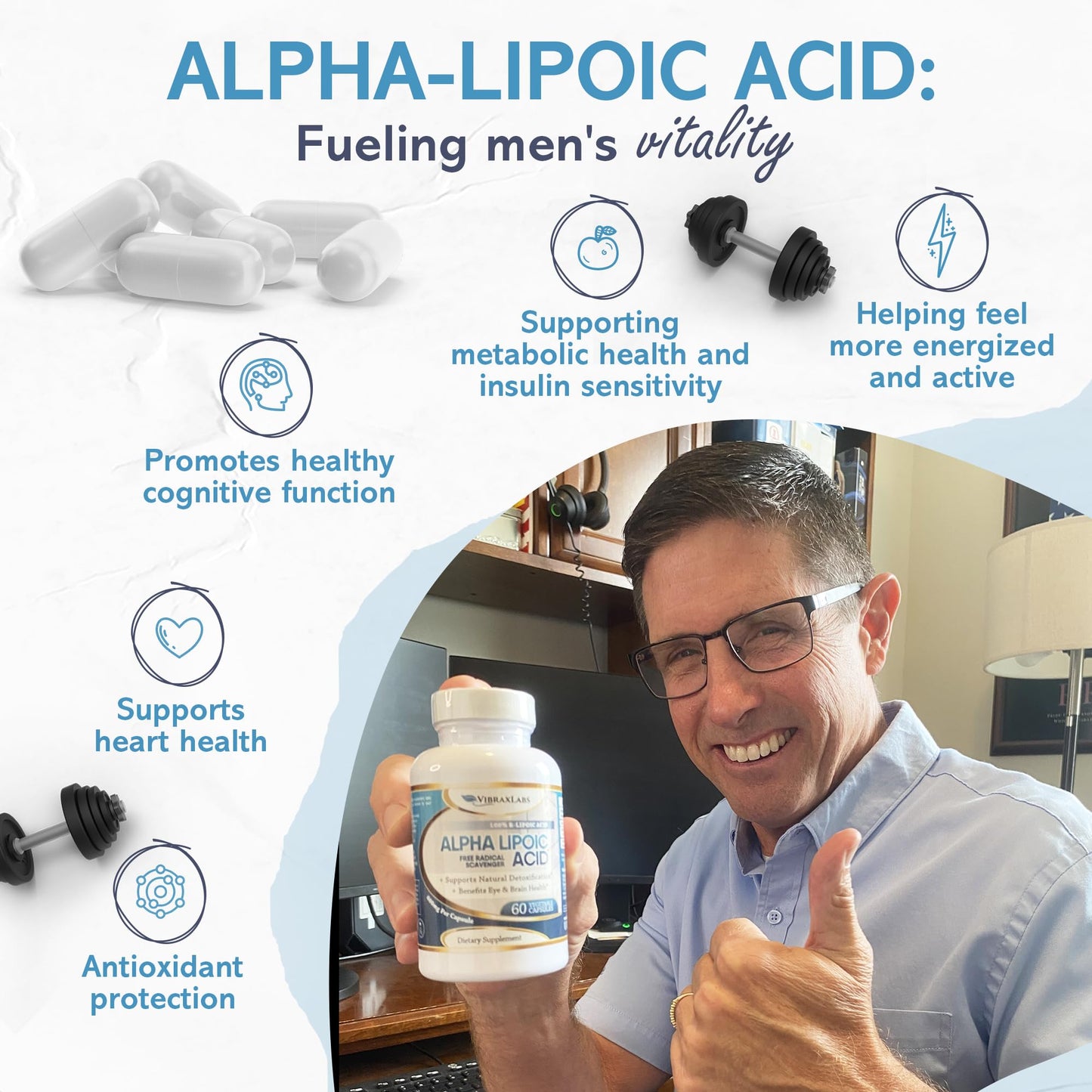 Vibraxlabs Alpha Lipoic Acid 600mg Powder 60 Count