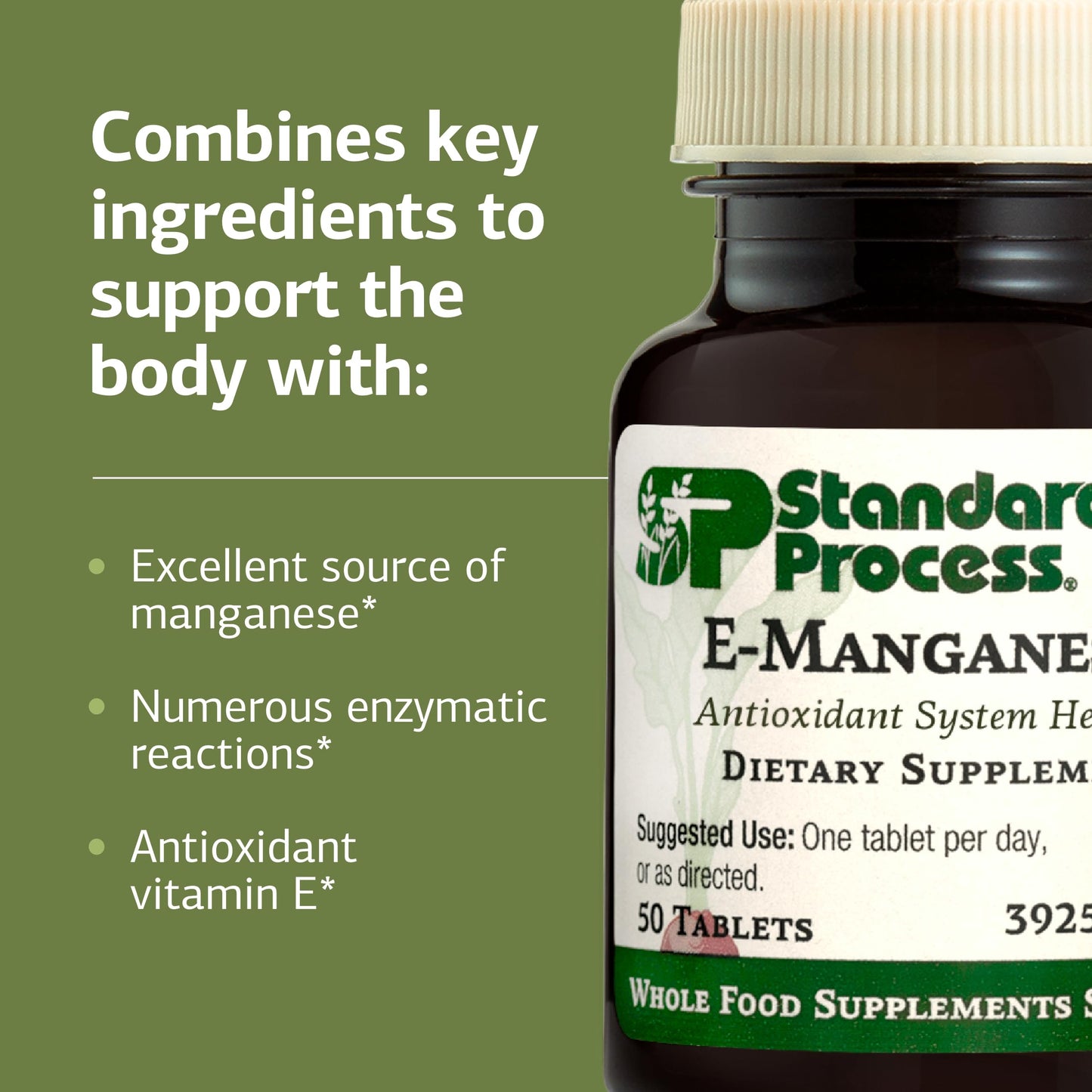 Standard Process Inc. E-Manganese Tablet, 50 Tablets