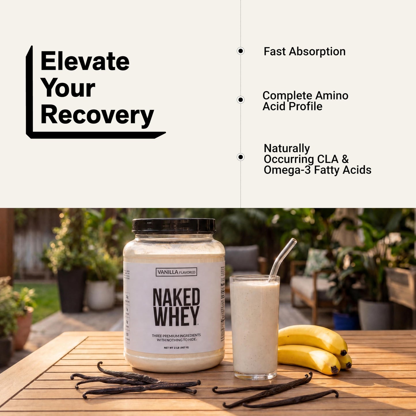 NAKED Whey Vanilla Protein Powder 32 Servings