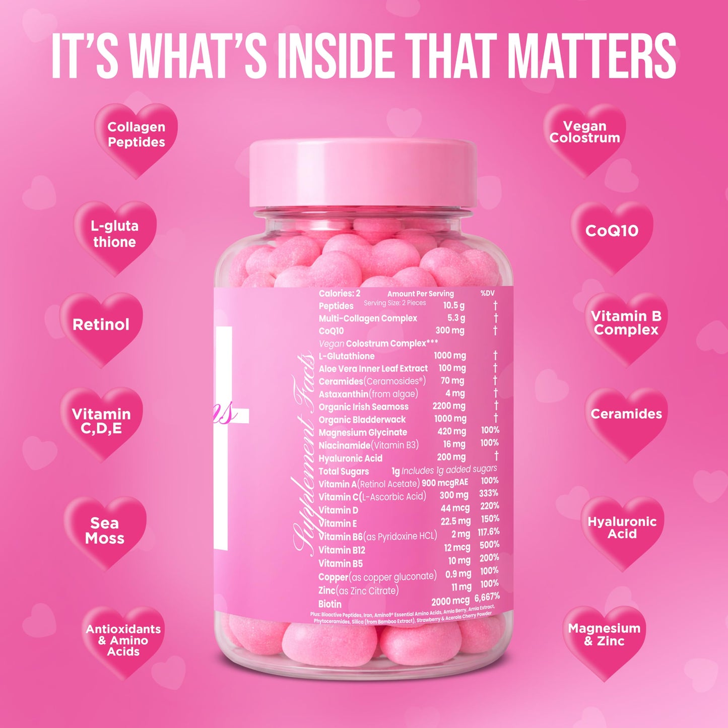 It Girl Vitamins Skin Gummies for Women & Teens, 60 Count