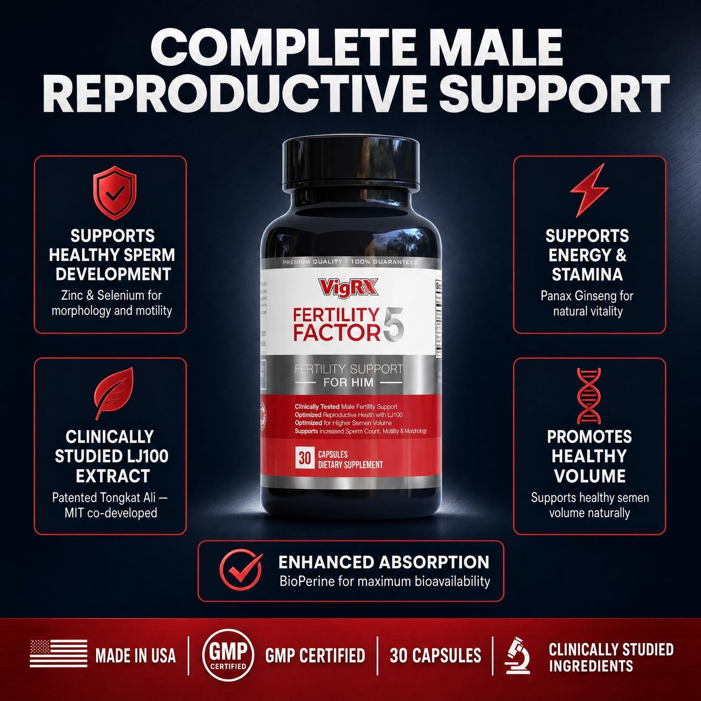 VigRX Fertility Factor 5 for Men 30 Capsules
