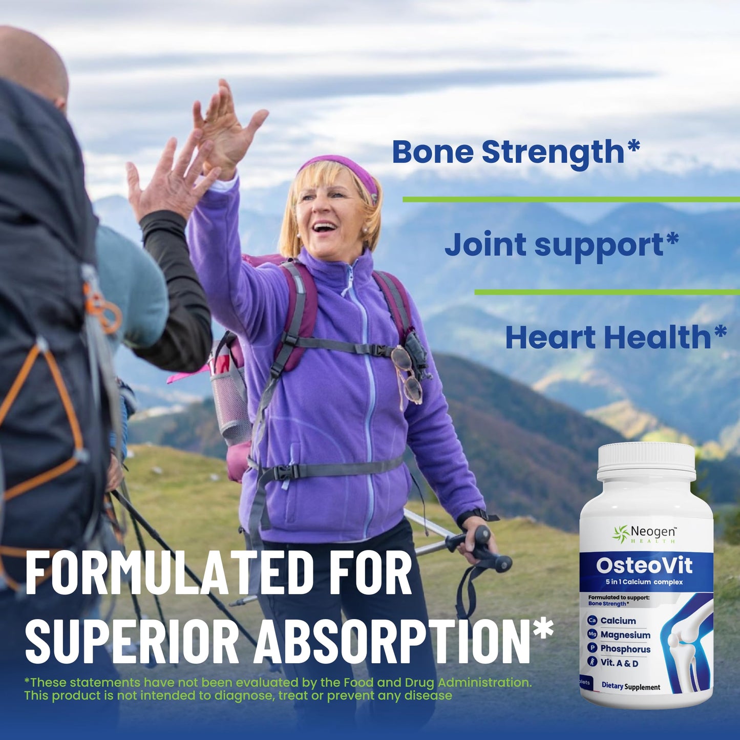 Neogen Health OsteoVit 5-in-1 Calcium Tablets, 120 Count