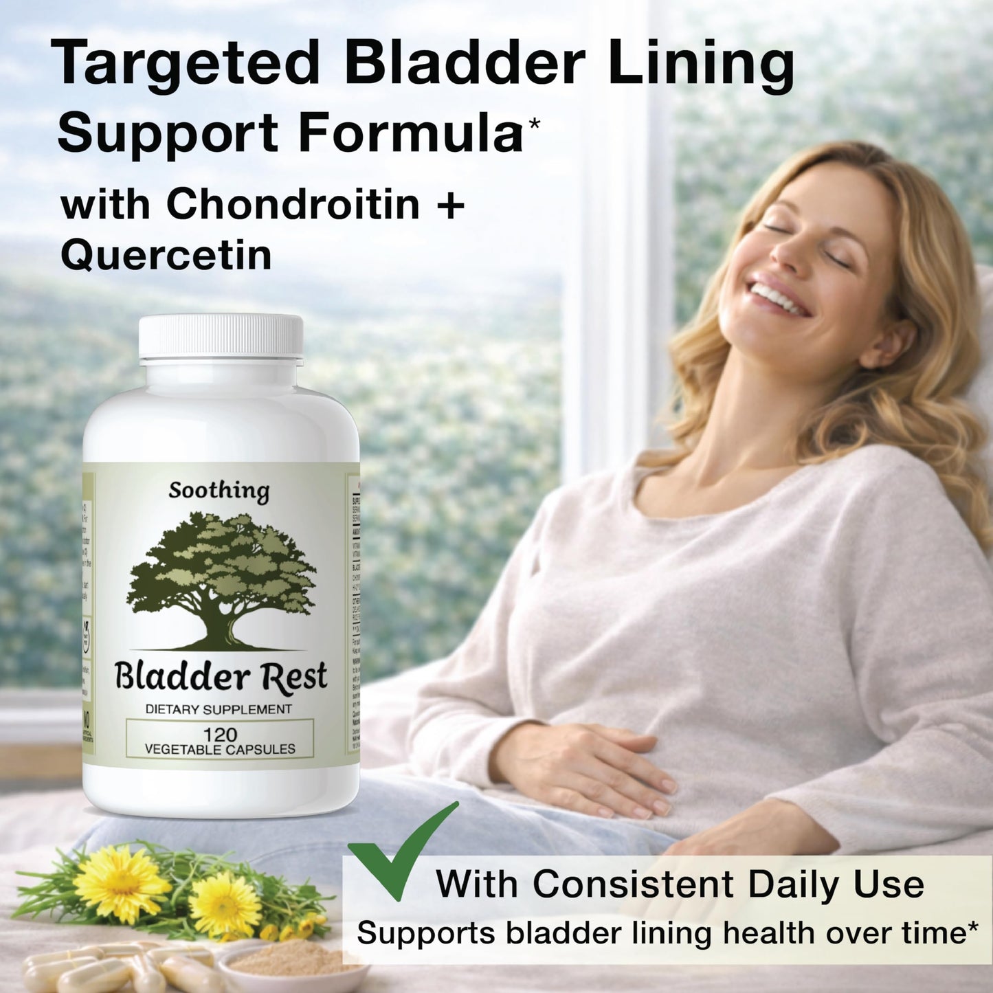 Bladder Rest Bladder Health & Pelvic Discomfort Natural Lining Support 120 Capsules