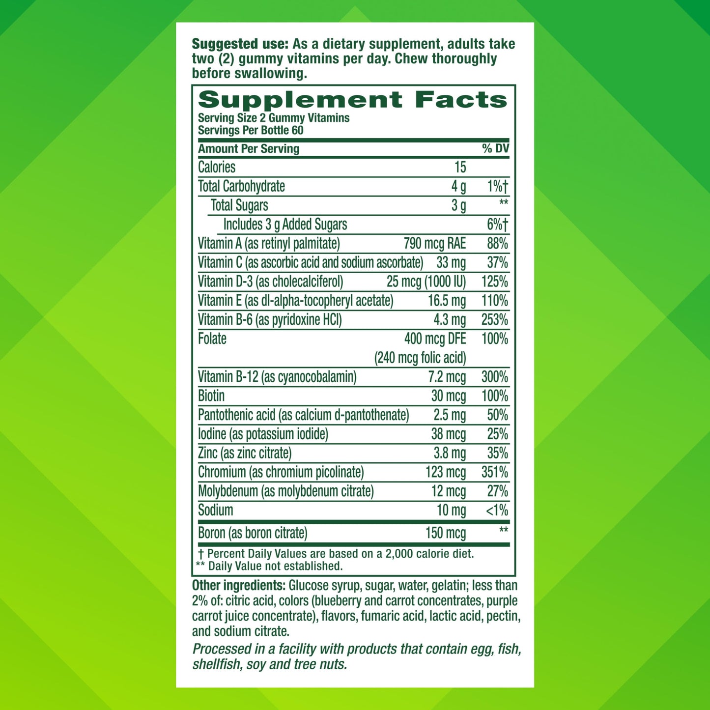 Vitafusion Adult Vitamin Supplement for Men Gummy 120 Count