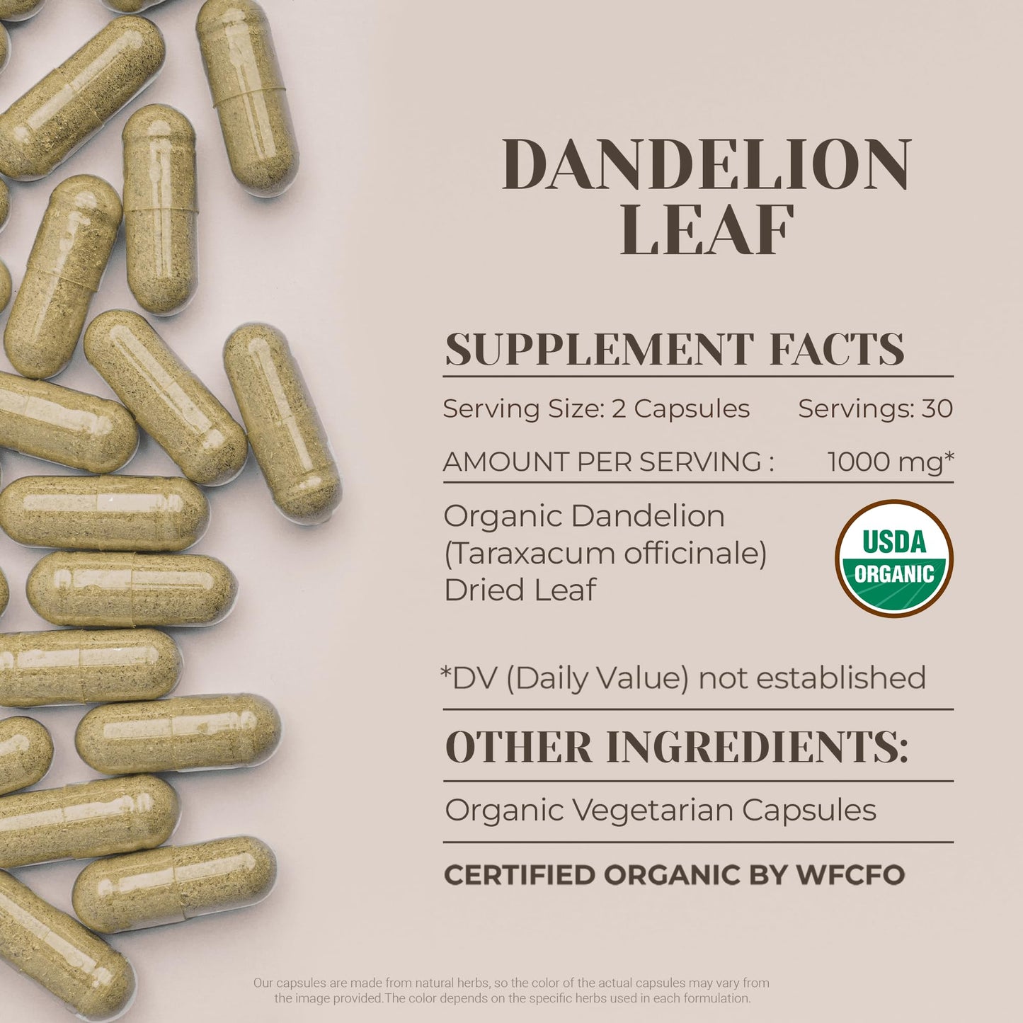 Garden Organics Dandelion Leaf Capsule 60 Count