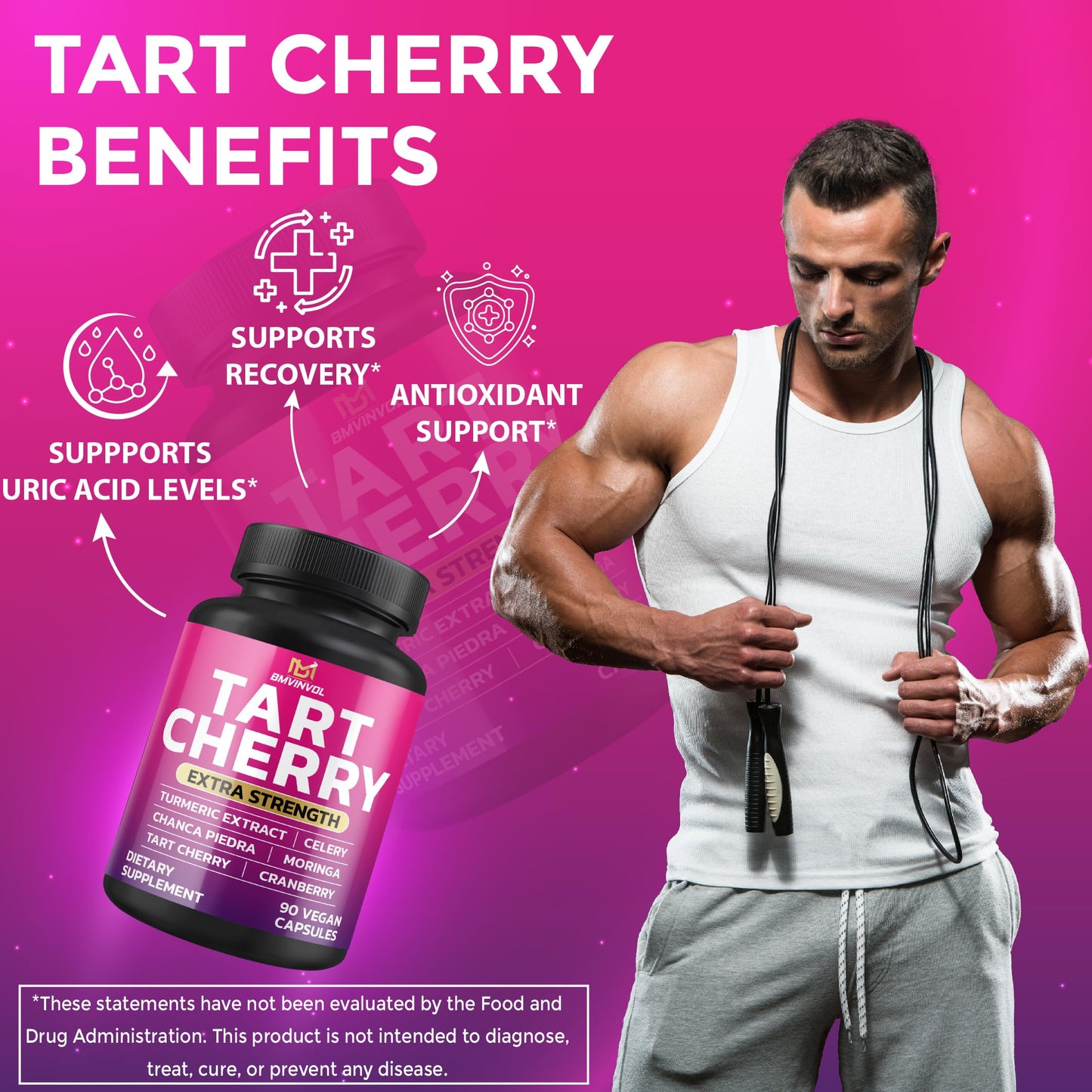 BMVINVOL Tart Cherry 20:1 Extract Capsule, 90 Count