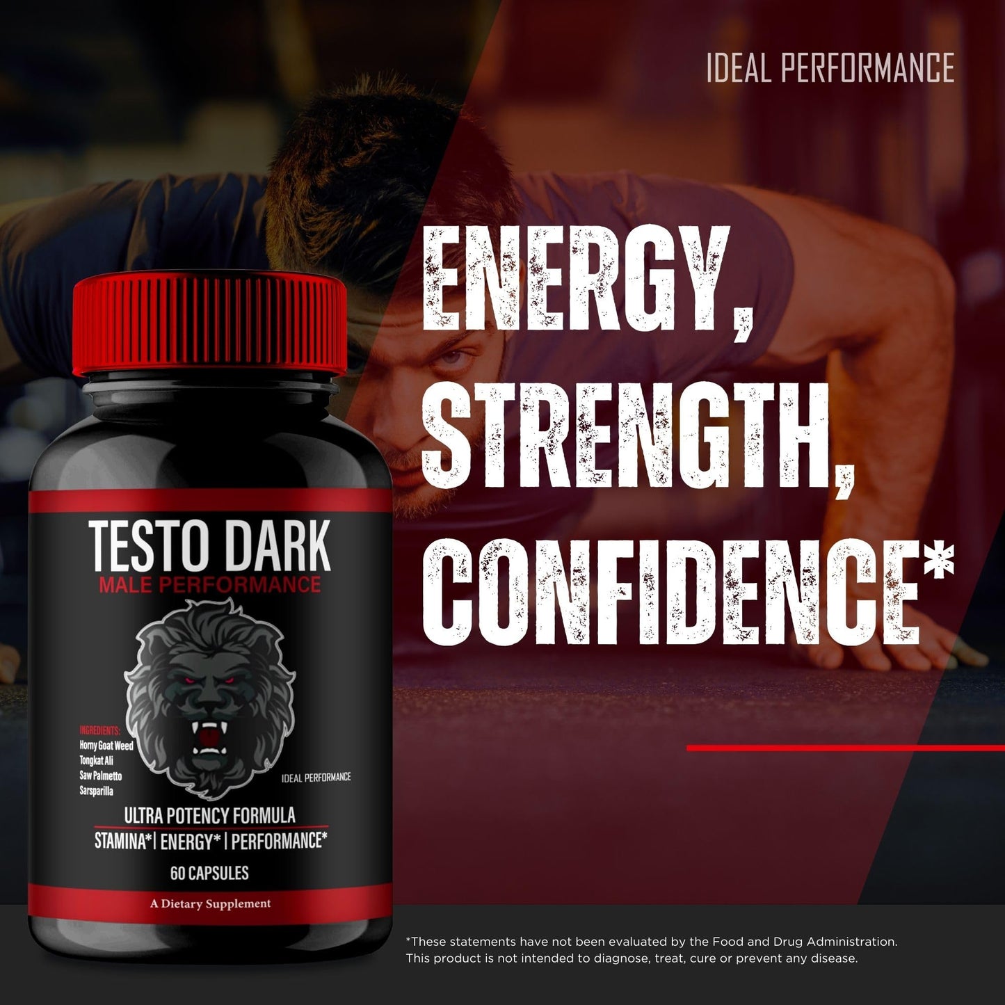 IDEAL PERFORMANCE Testo Dark Capsules 120 Capsules